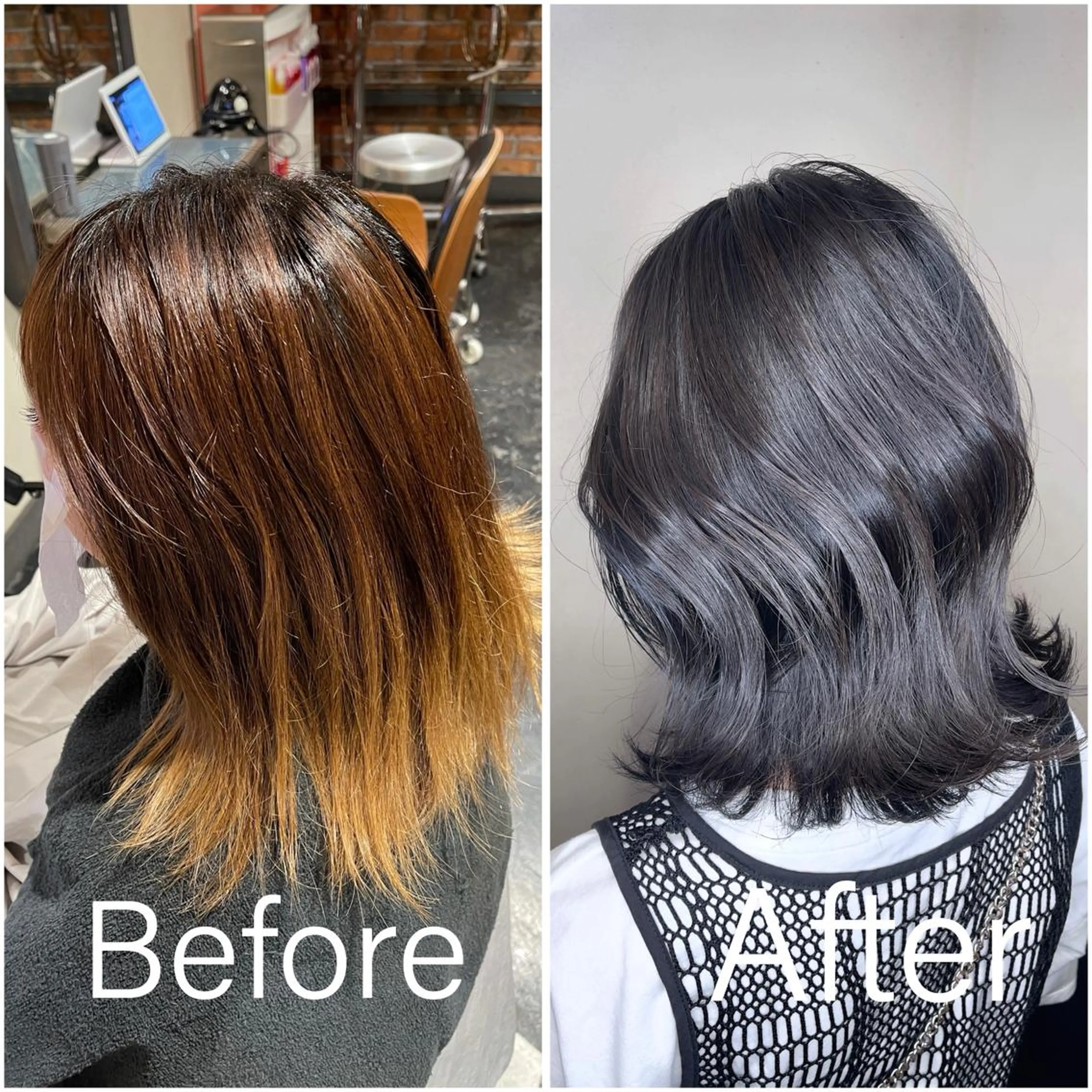 ミディアム カラー ブリーチ グレージュ 泉 堅也のヘアスタイル