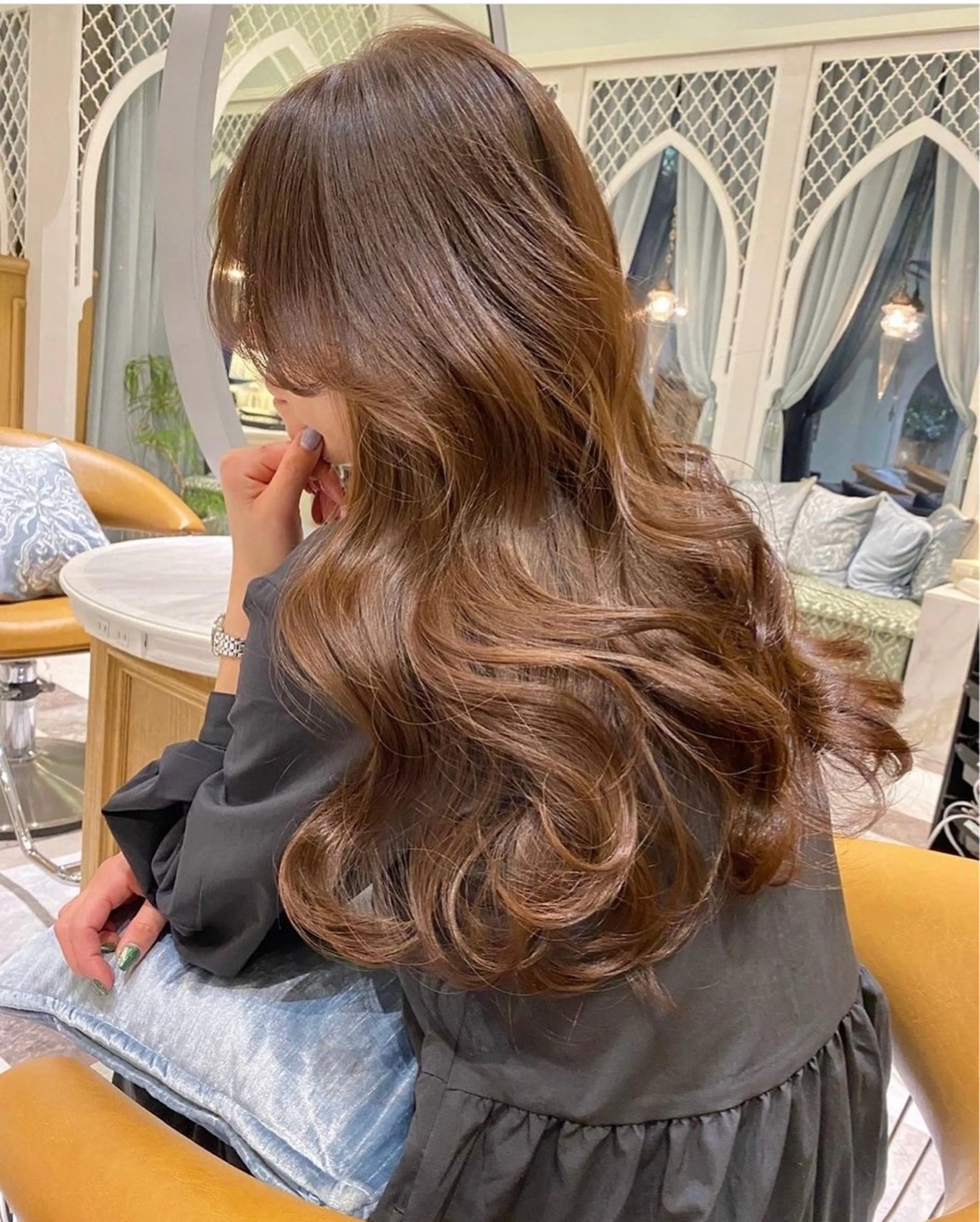 カラー ブラウンカラー ヘアカラー トリートメント 水光艶カラー/ 艶ブリーチ/颯のヘアスタイル