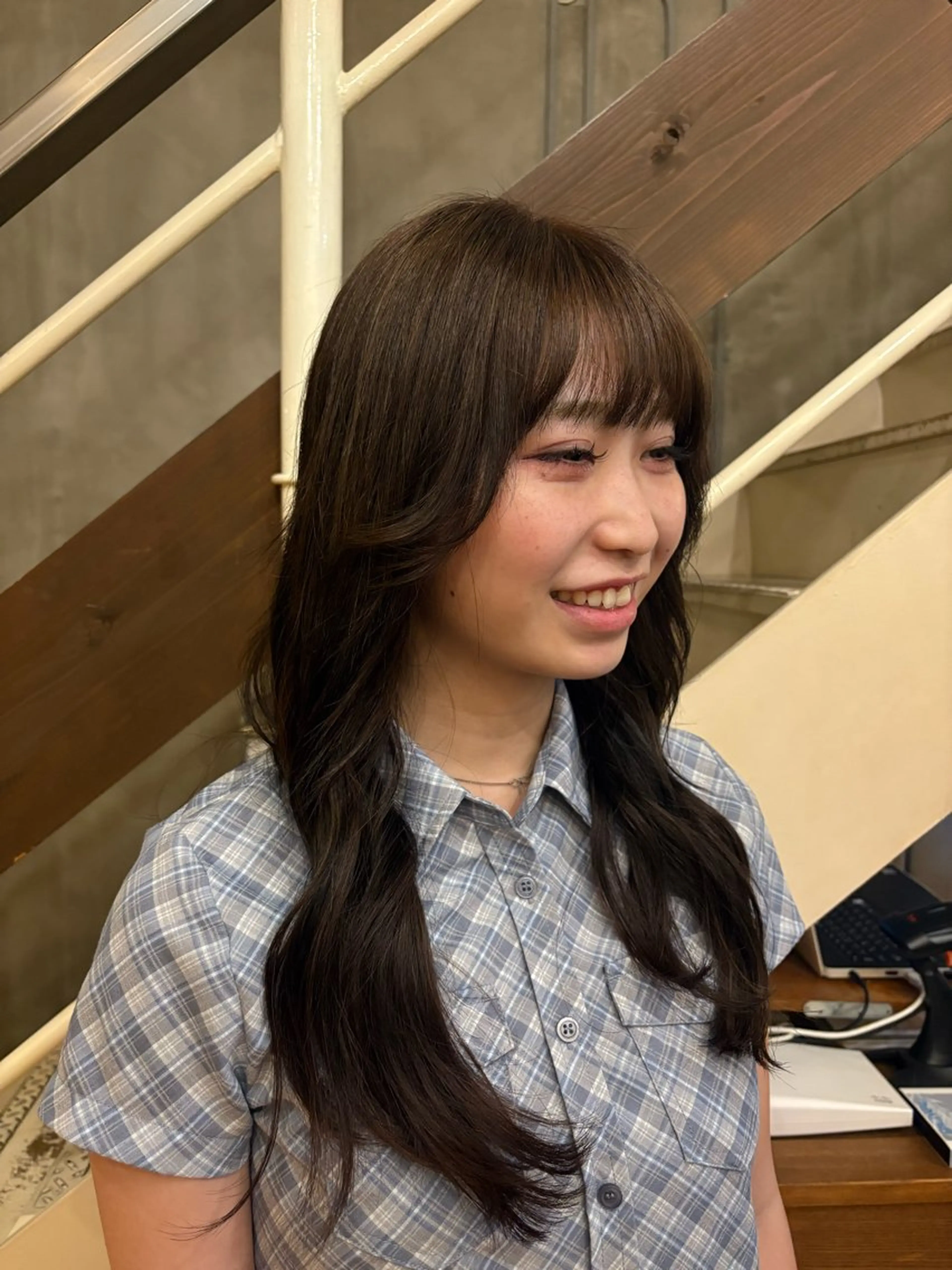 セミロング 武田玲音/カラー モデル/堀江のヘアスタイル