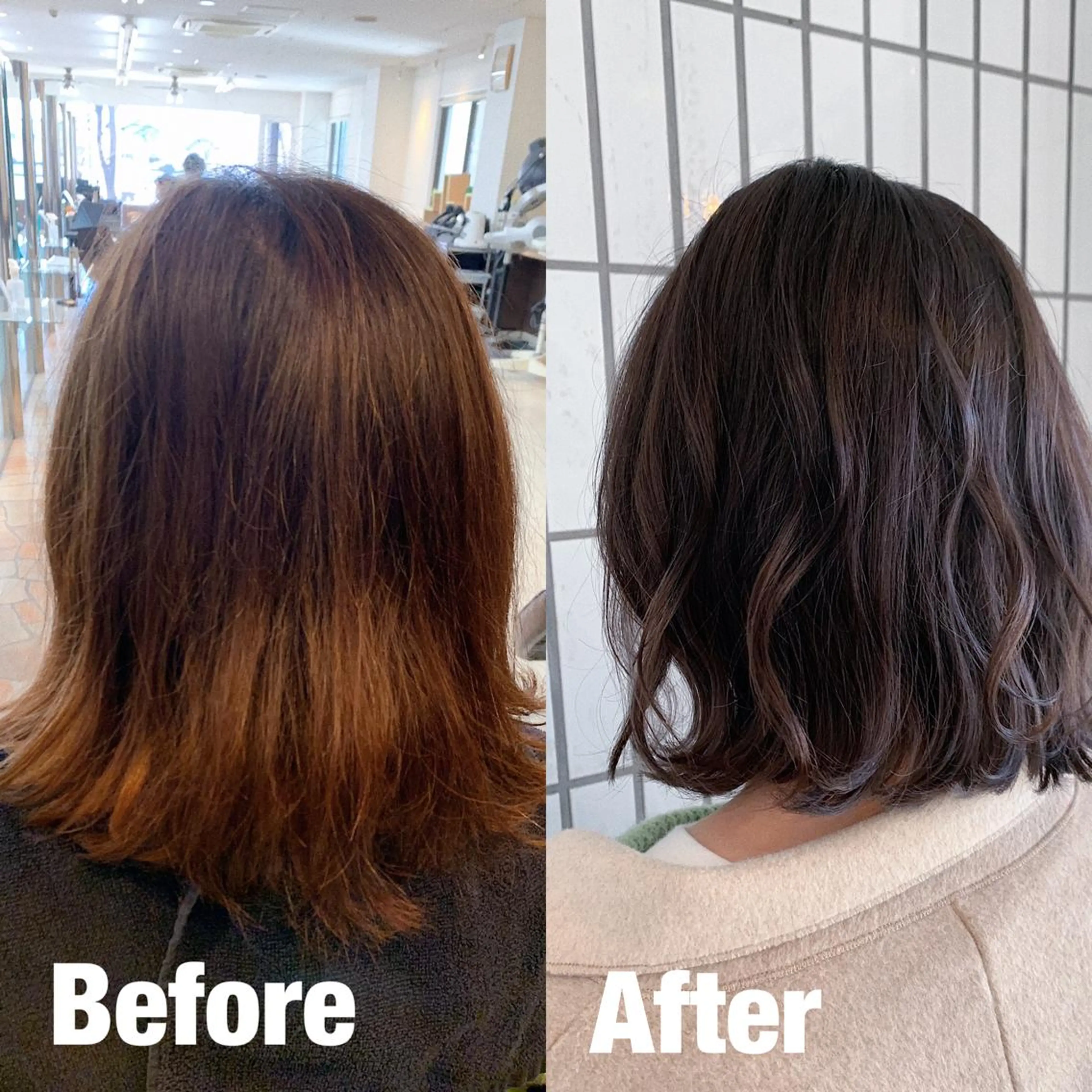 ミディアム カラー ハットリ /北習志野のヘアスタイル