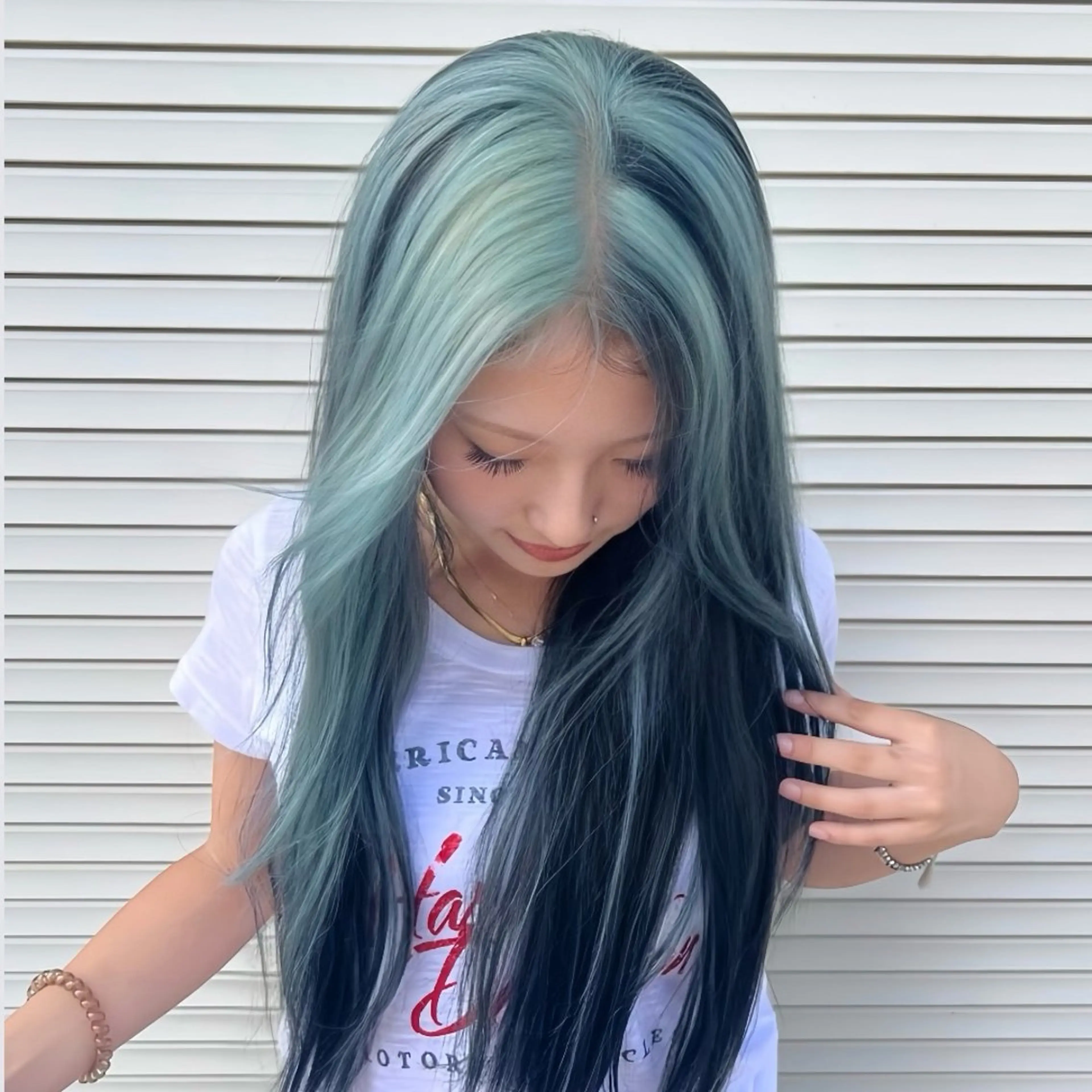 ロング カラー 黒髪 ミント ヘアカラー 期間限定クーポンあり マオ🩵の眉毛・アイブロウイメージ