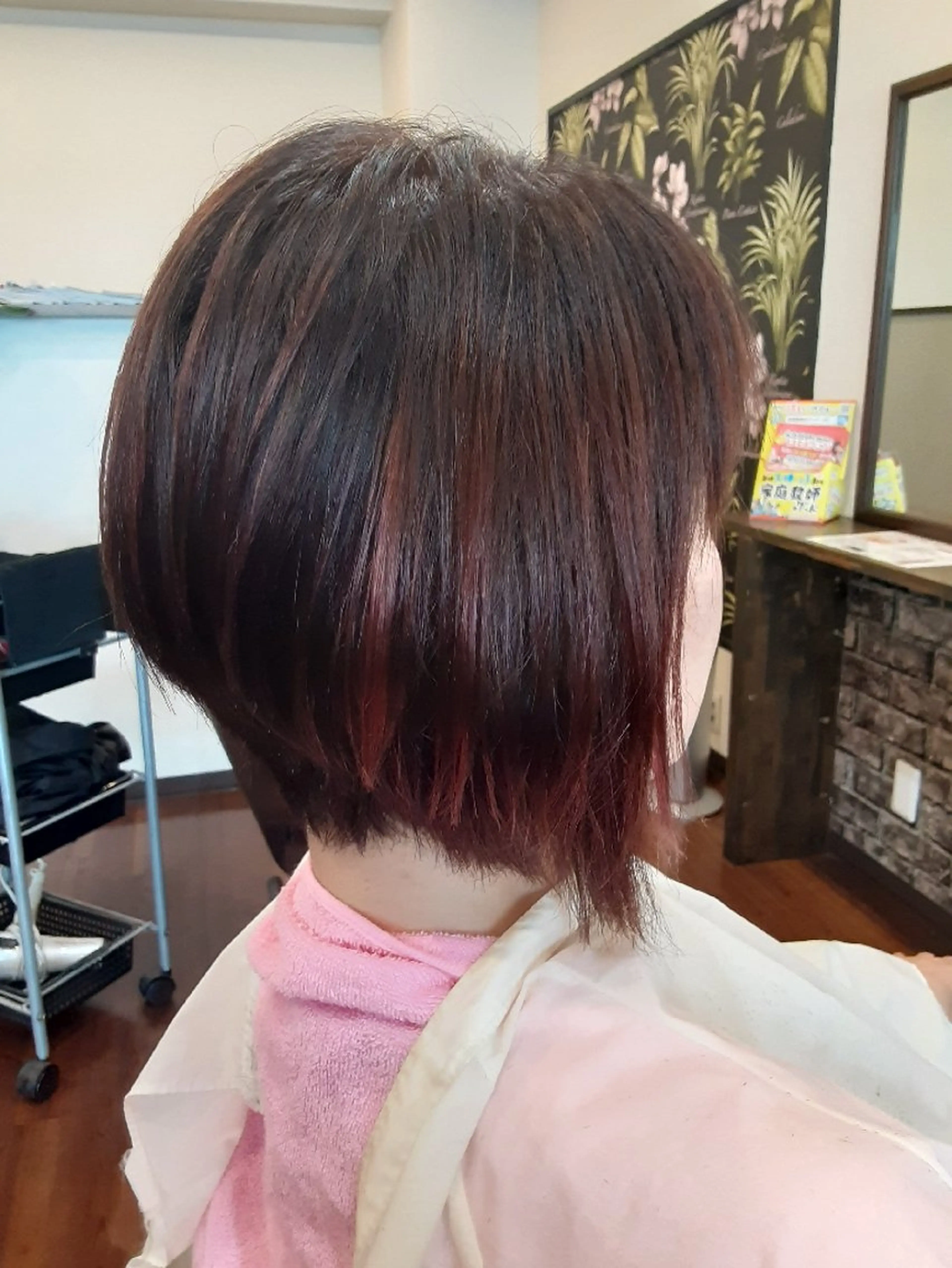 ミディアム カラー ショートボブ ボブ 似合わせカット カット ヘアカラー トリートメント ルシア美容室|岸和田 《メンズ歓迎!》山﨑のヘアスタイル