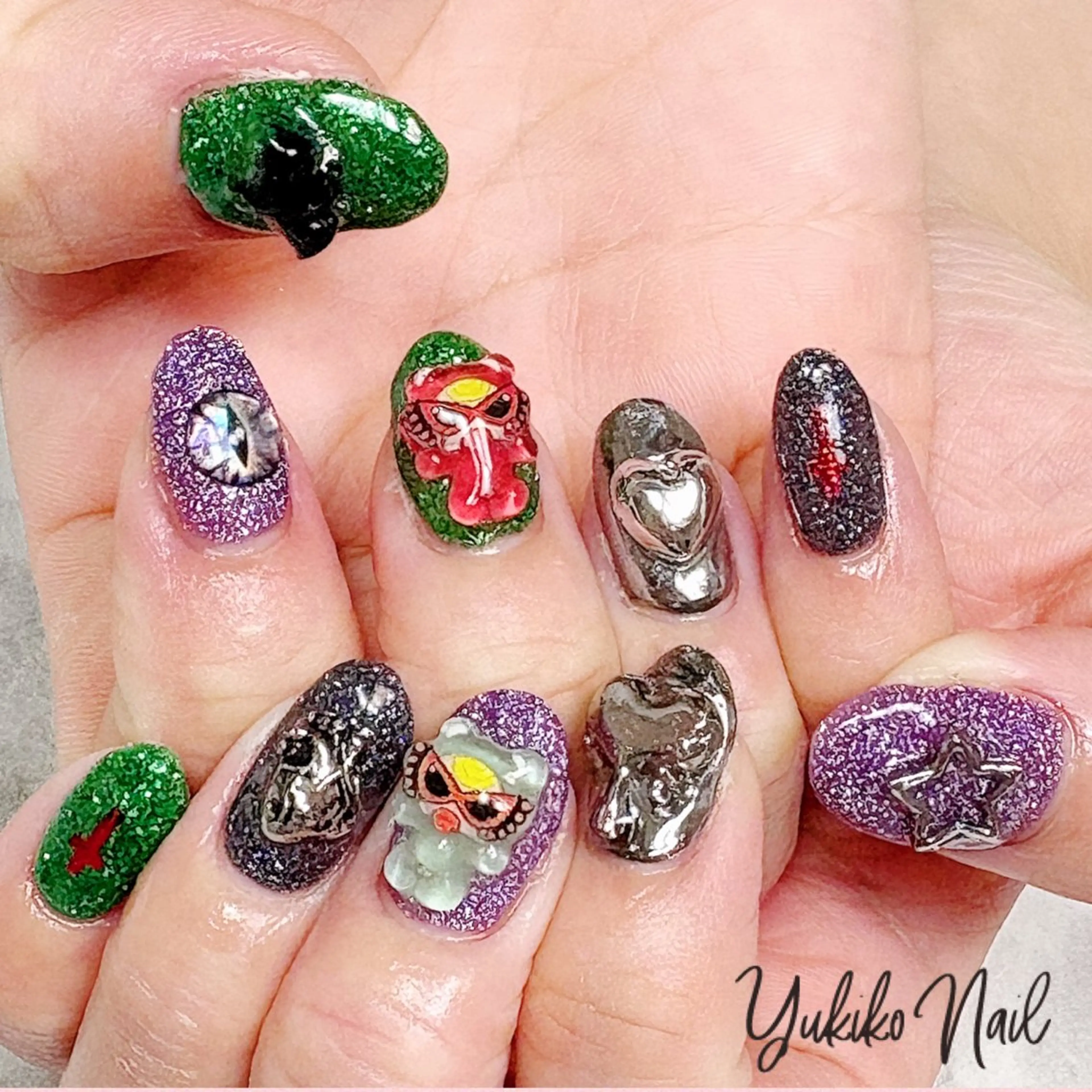 ネイル キラキラネイル ラメ(グリッター) 持ち込み ハンドネイル ユキコ ネイルのネイルデザイン