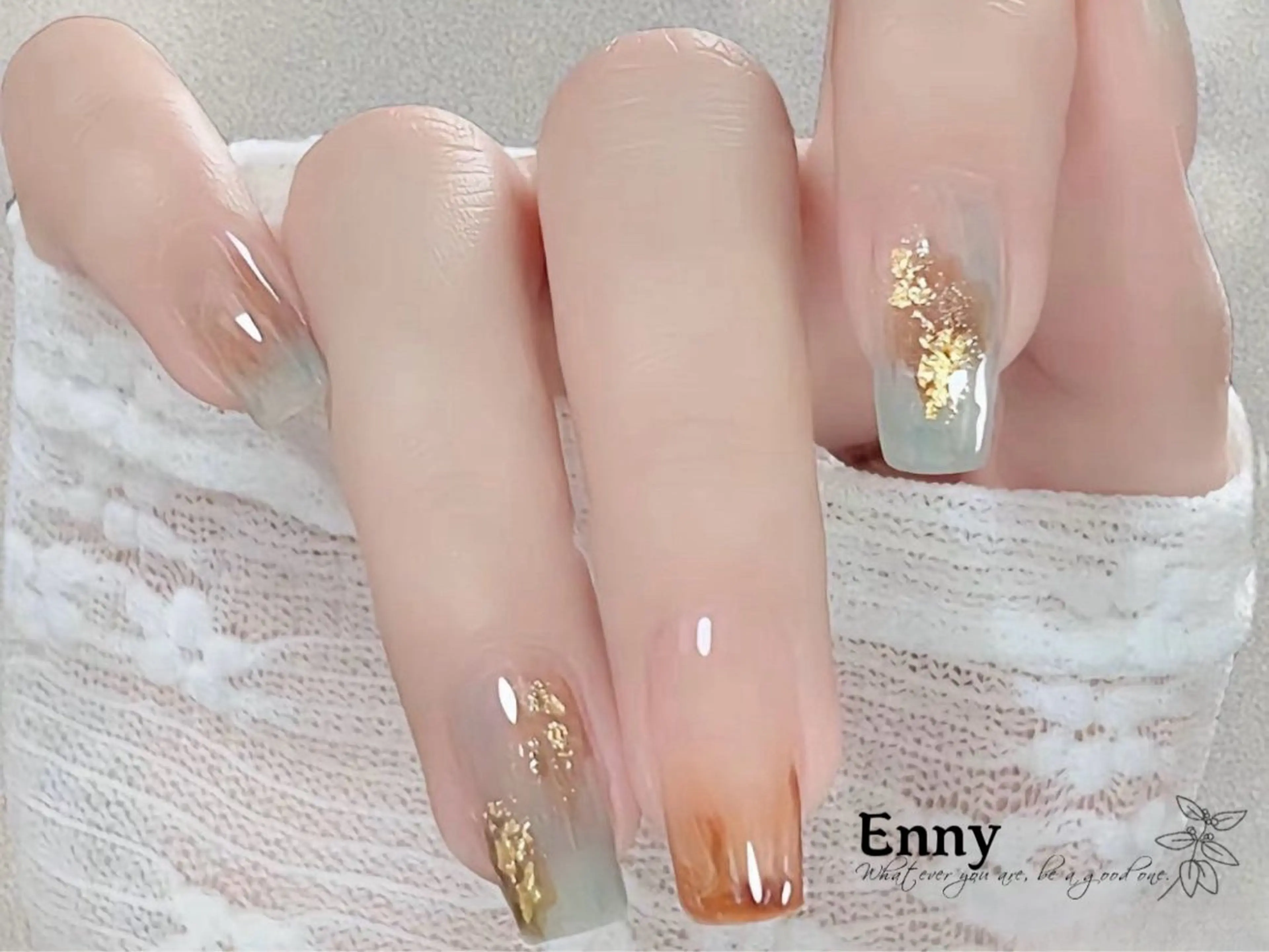 ネイル チークネイル 長さ出し フラッシュネイル フットネイル フレンチネイル Enny ネイルサロンのネイルデザイン