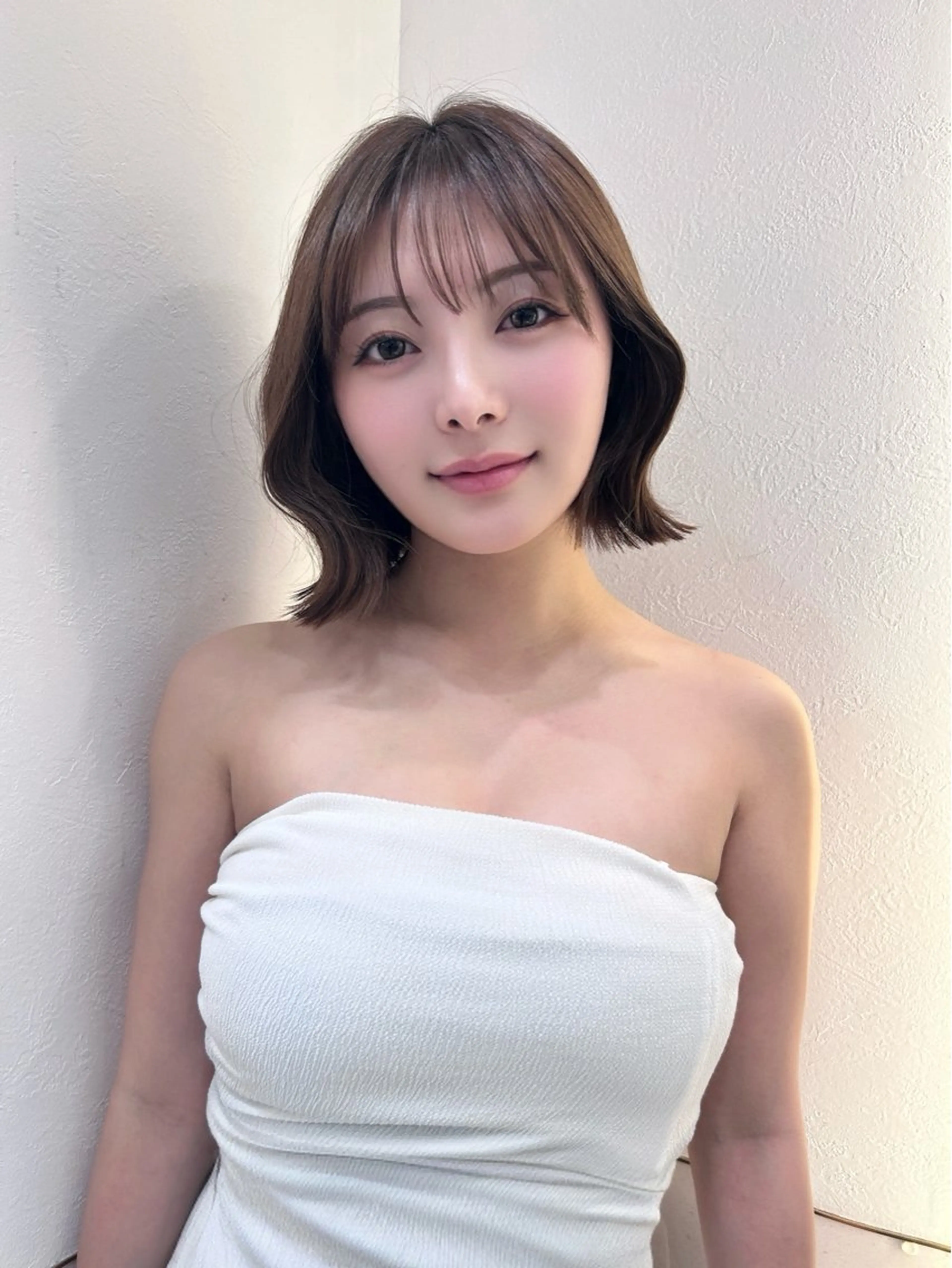 ショート カラー ボブレイヤー ブラウンカラー 透明感カラー グレージュ ボブ カット ヘアカラー トリートメント ボブ/レイヤーボブ/ 髪質改善/梶川 夏季のヘアスタイル