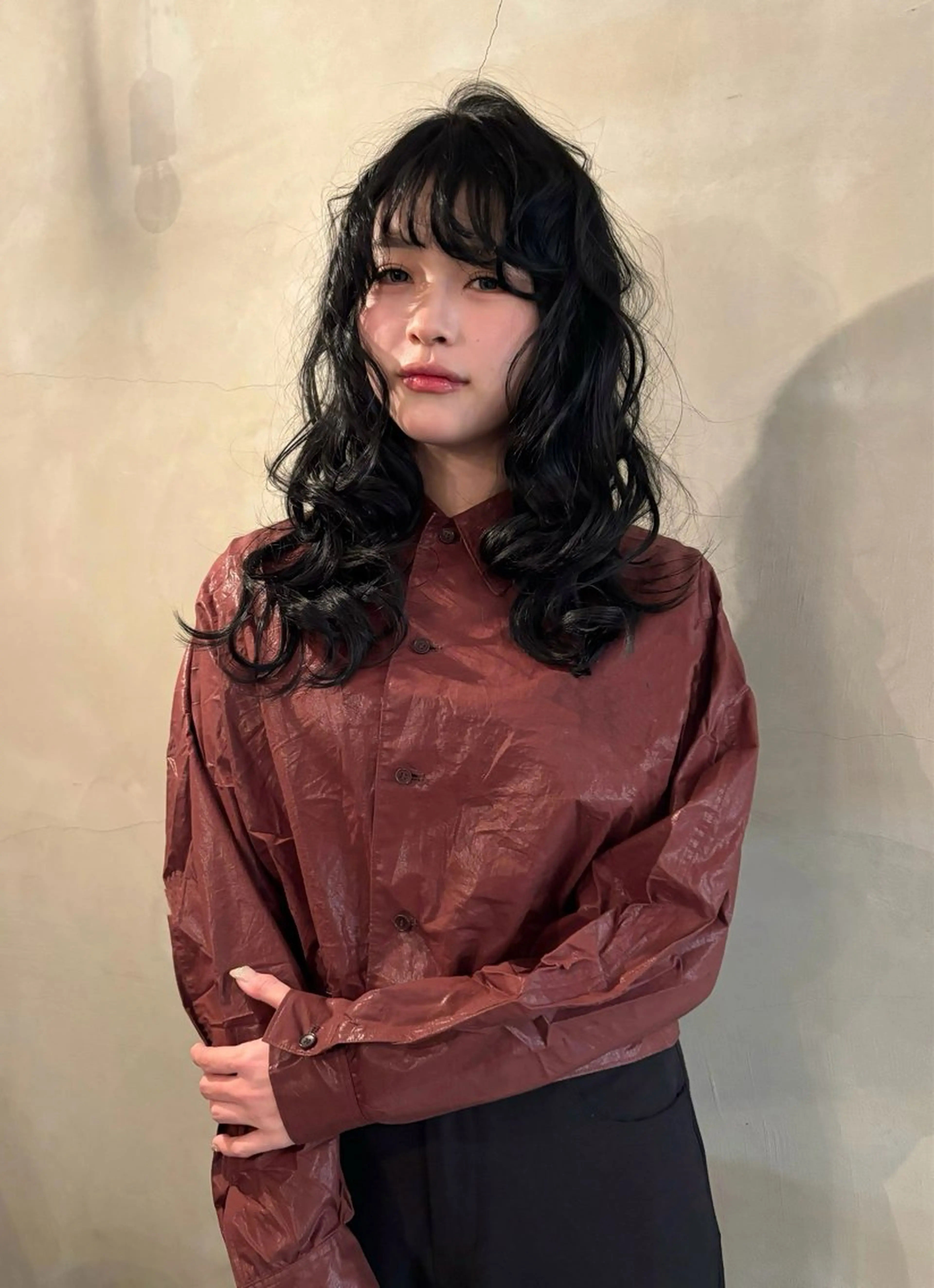 ミディアム ミディアムパーマ 林　蓮／レイヤー /透明感カラーのヘアスタイル