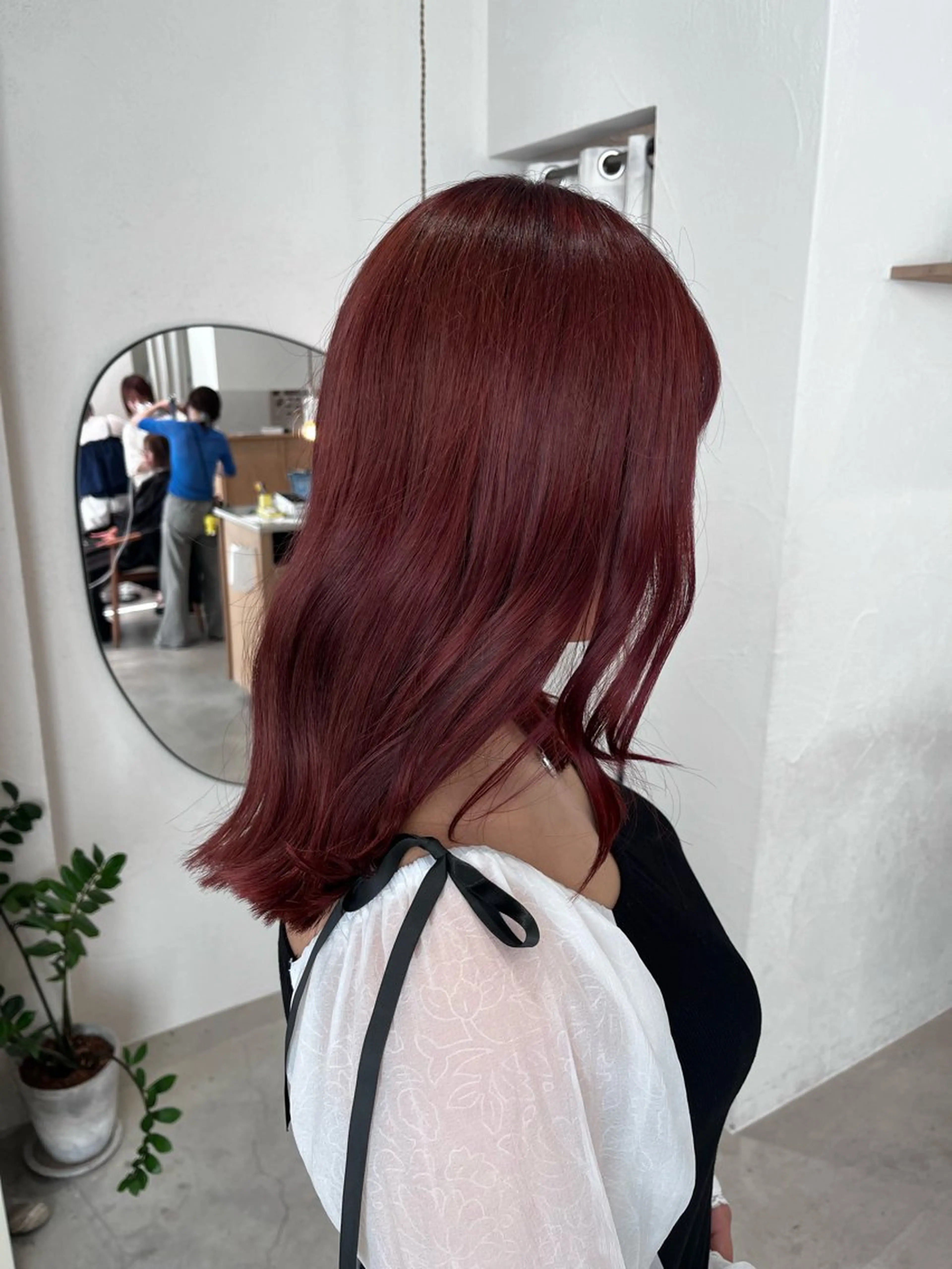 セミロング ヘアカラー トリートメント Lapis上地所属・ふじわらはゆ/髪質改 善/透明感カラーのヘアスタイル