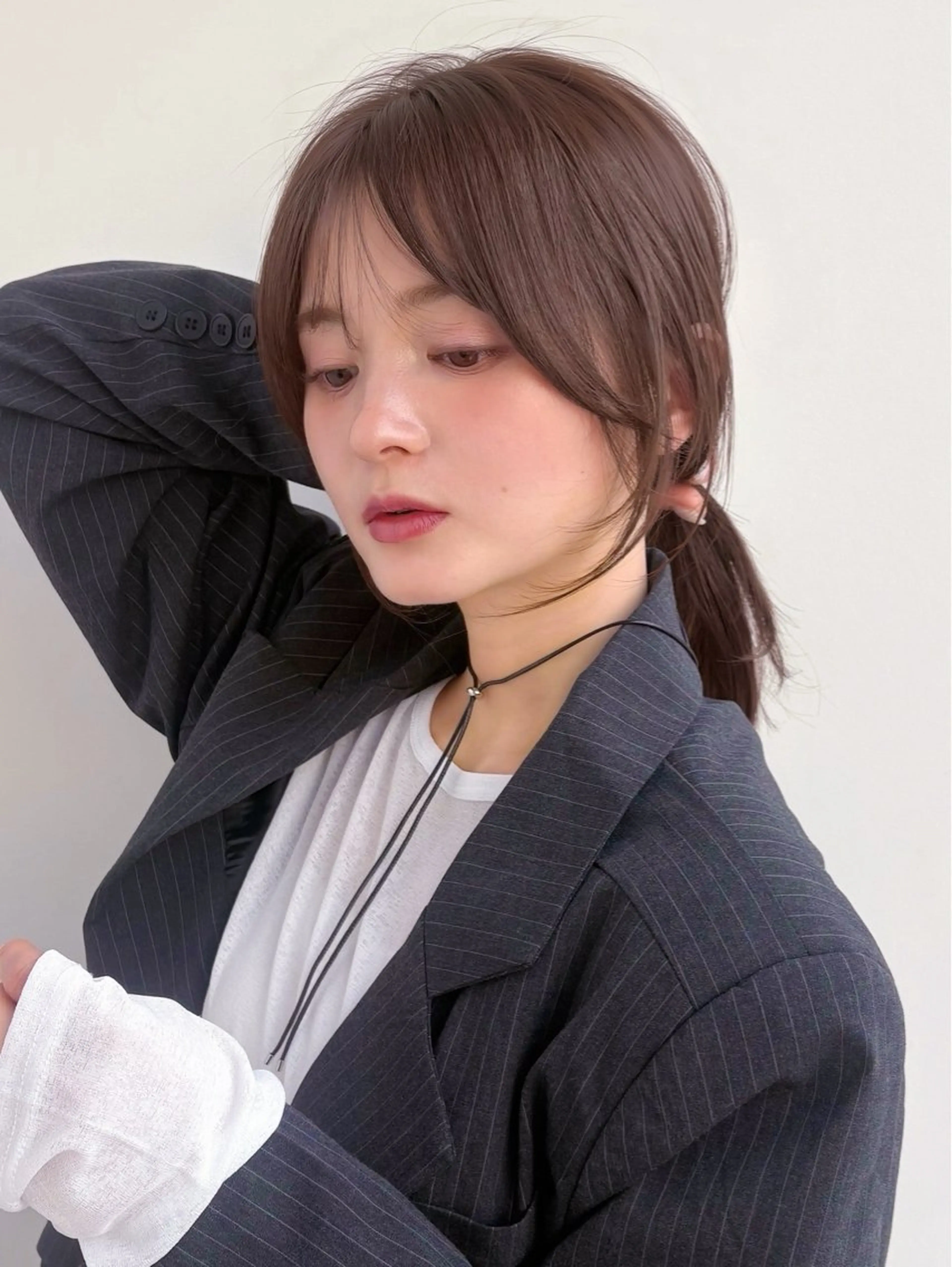 ミディアム カット 似合わせ/ベージュ /レイヤー/りほ🤍のヘアスタイル