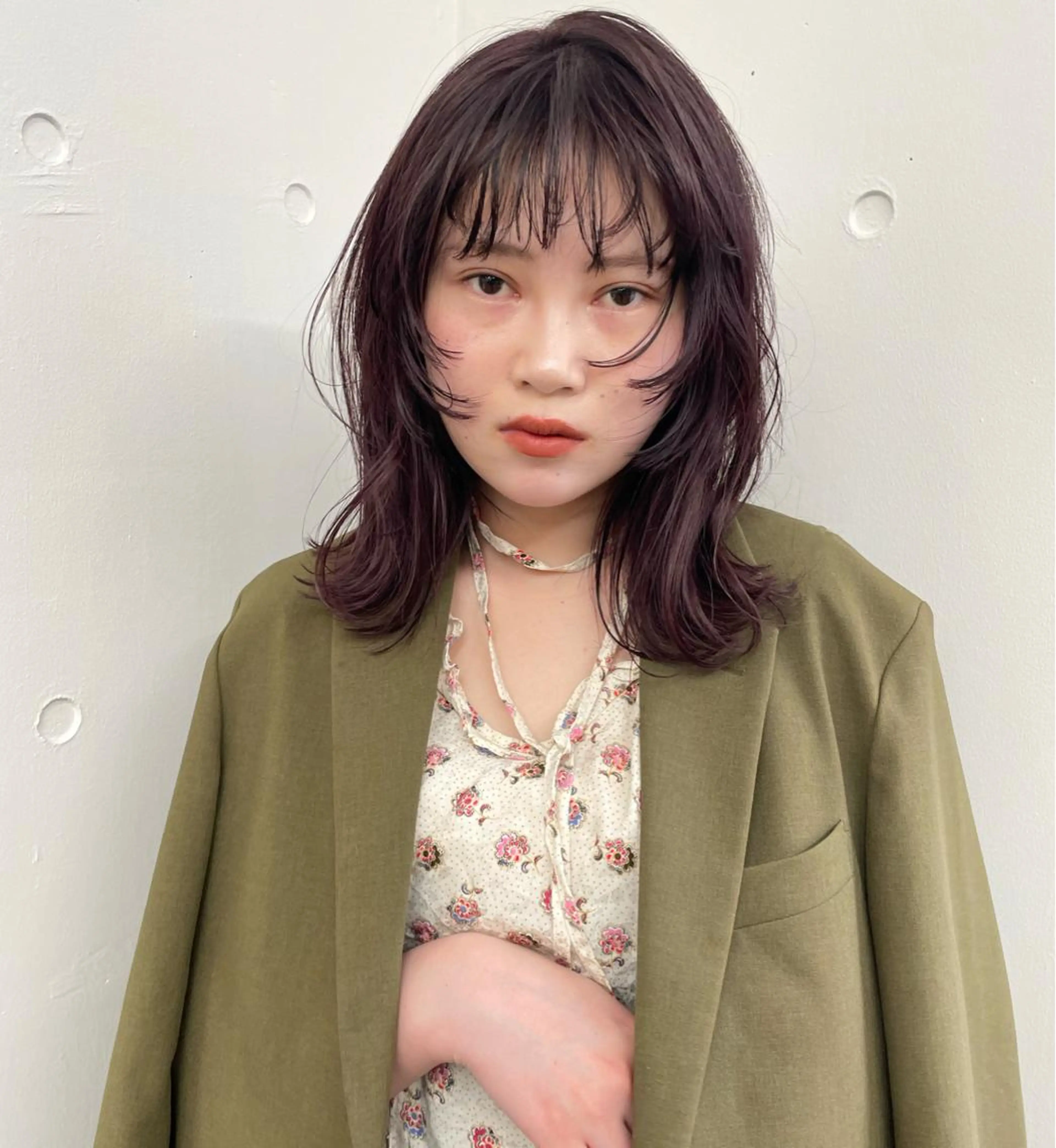 ミディアム カラー 原 菜帆のヘアスタイル