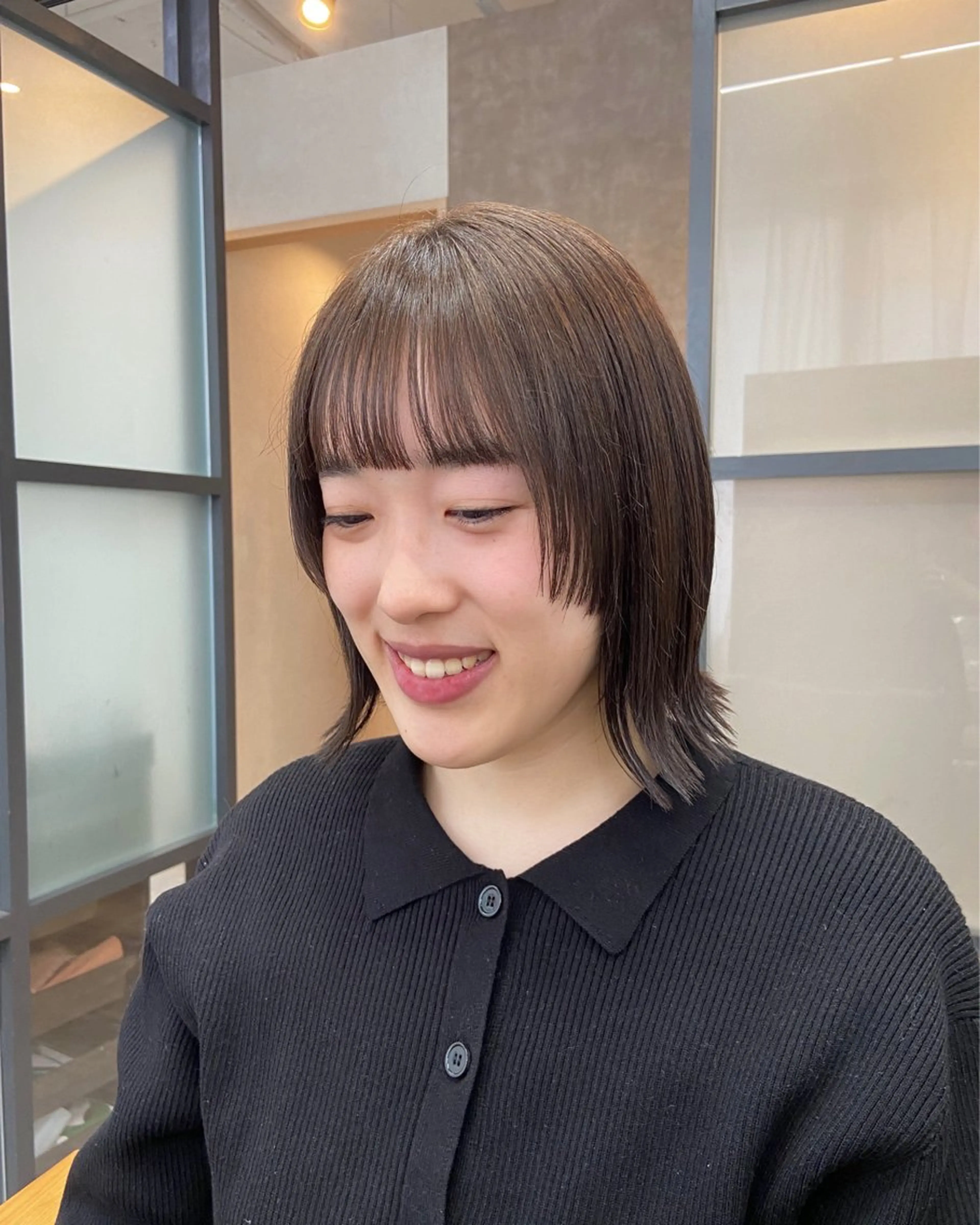 ミディアム カット ヘアカラー トリートメント 藤永 紗由香のヘアスタイル