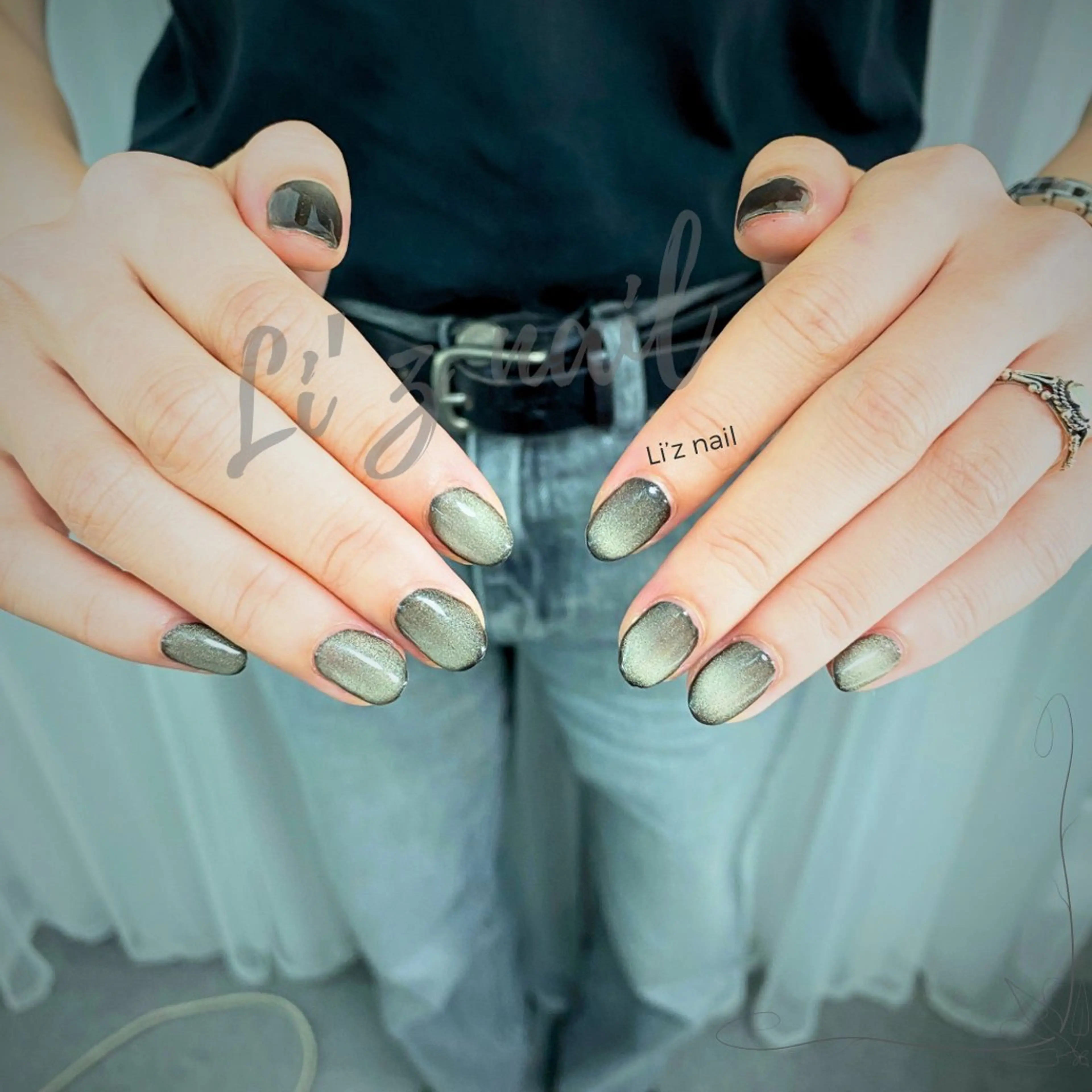 ネイル マグネットネイル ワンカラーネイル リズネイル・ 新宿・代々木のネイルデザイン