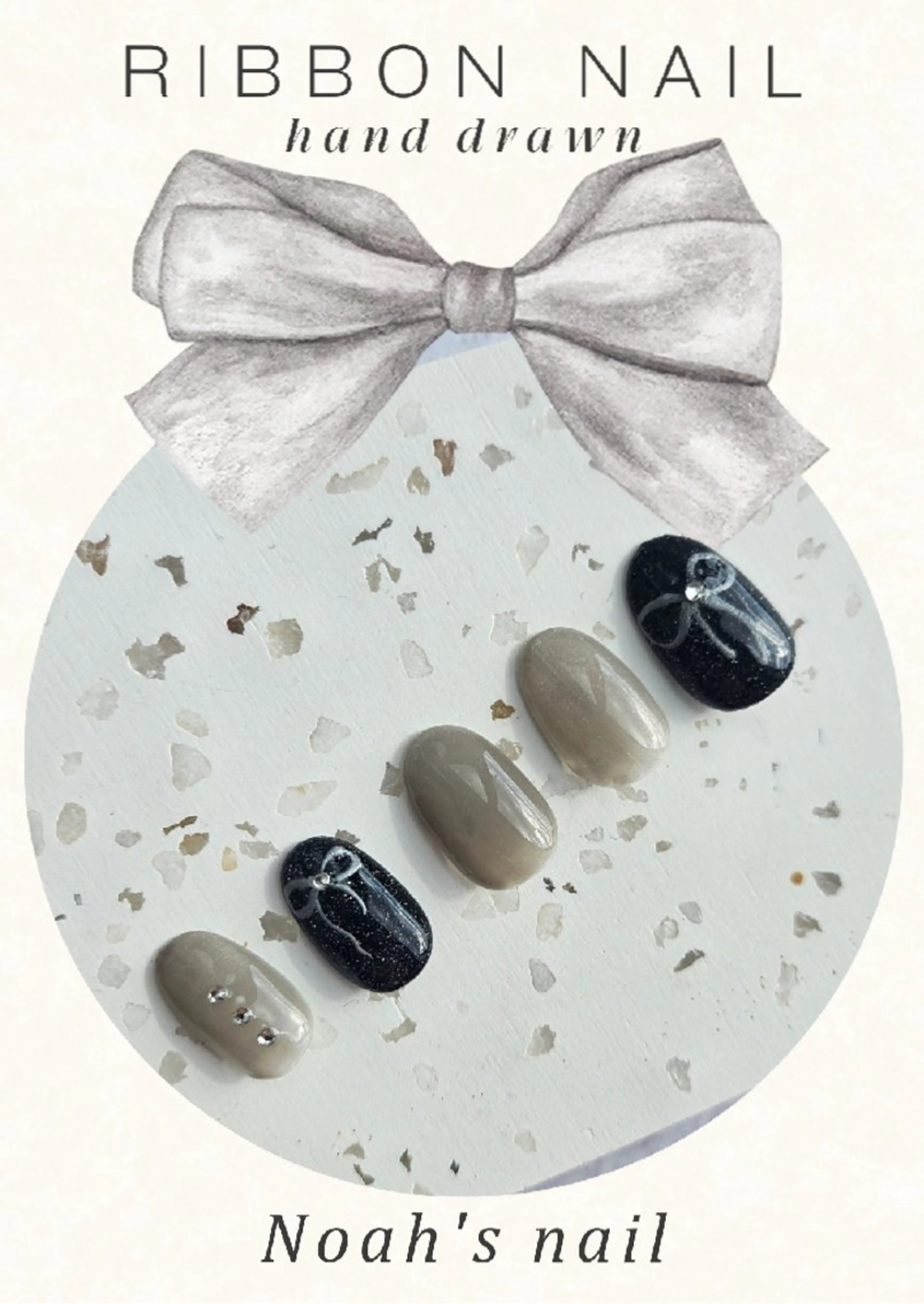 ネイル フラッシュネイル ジェルネイル マグネットネイル リボン ハンドネイル Noah'snail   のネイルデザイン