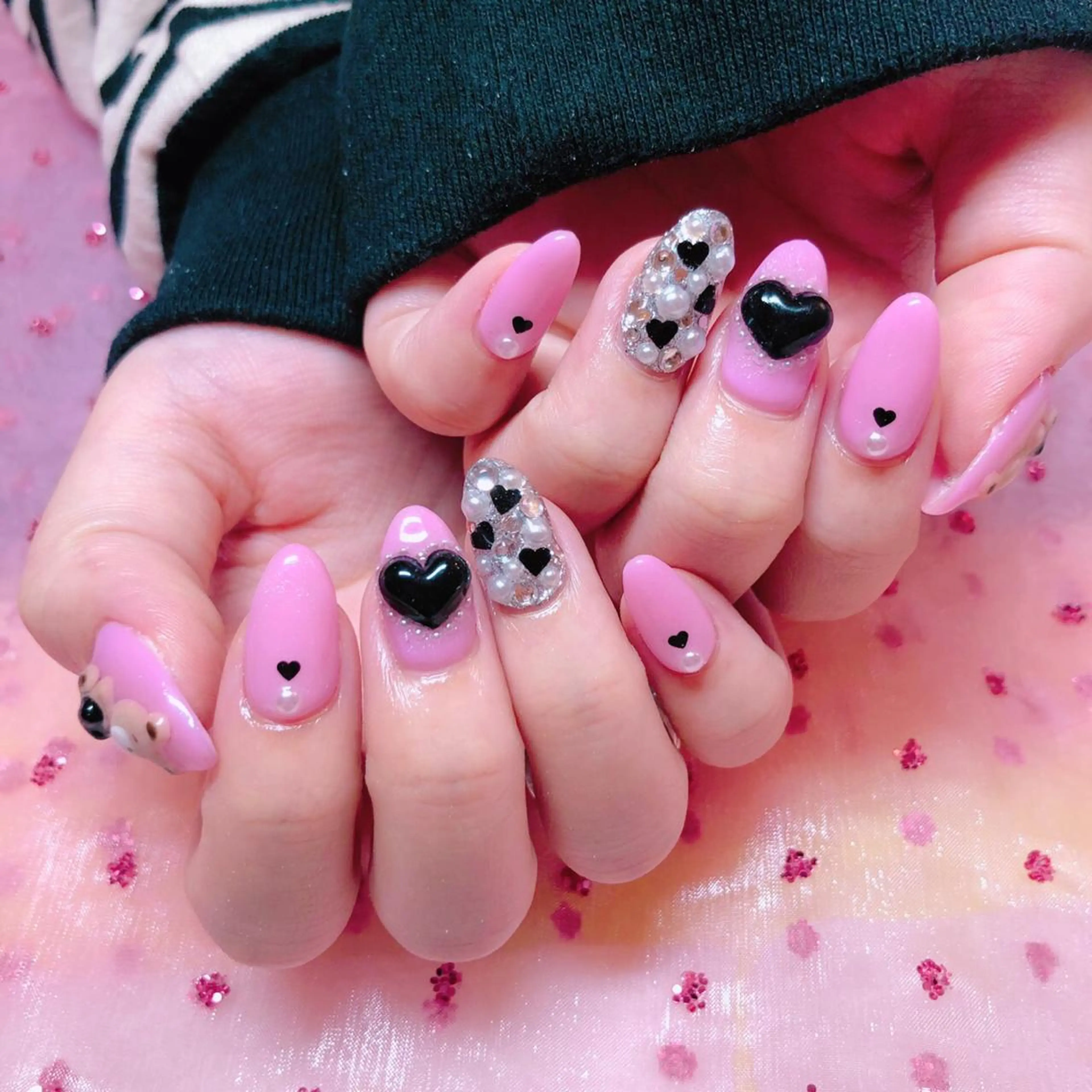 ネイル アートネイル べっ甲ネイル キラキラネイル 冬ネイル 「Honey NAIL新宿店」所属・Honey スカルプ専門店のネイルデザイン