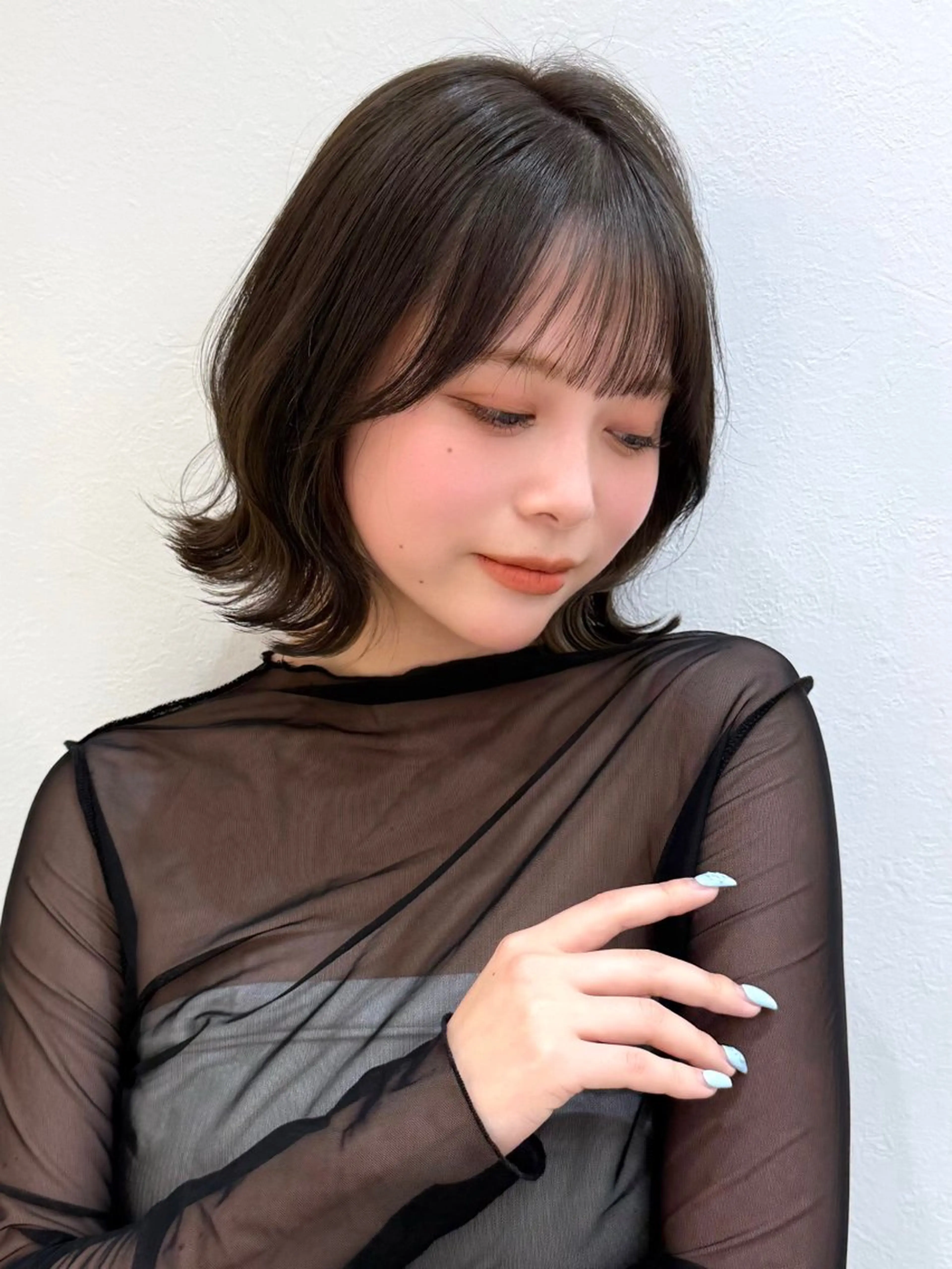 ミディアム カット ヘアカラー トリートメント 新宿/髪質改善/ボブ 韓国レイヤー大重聖斗のヘアスタイル