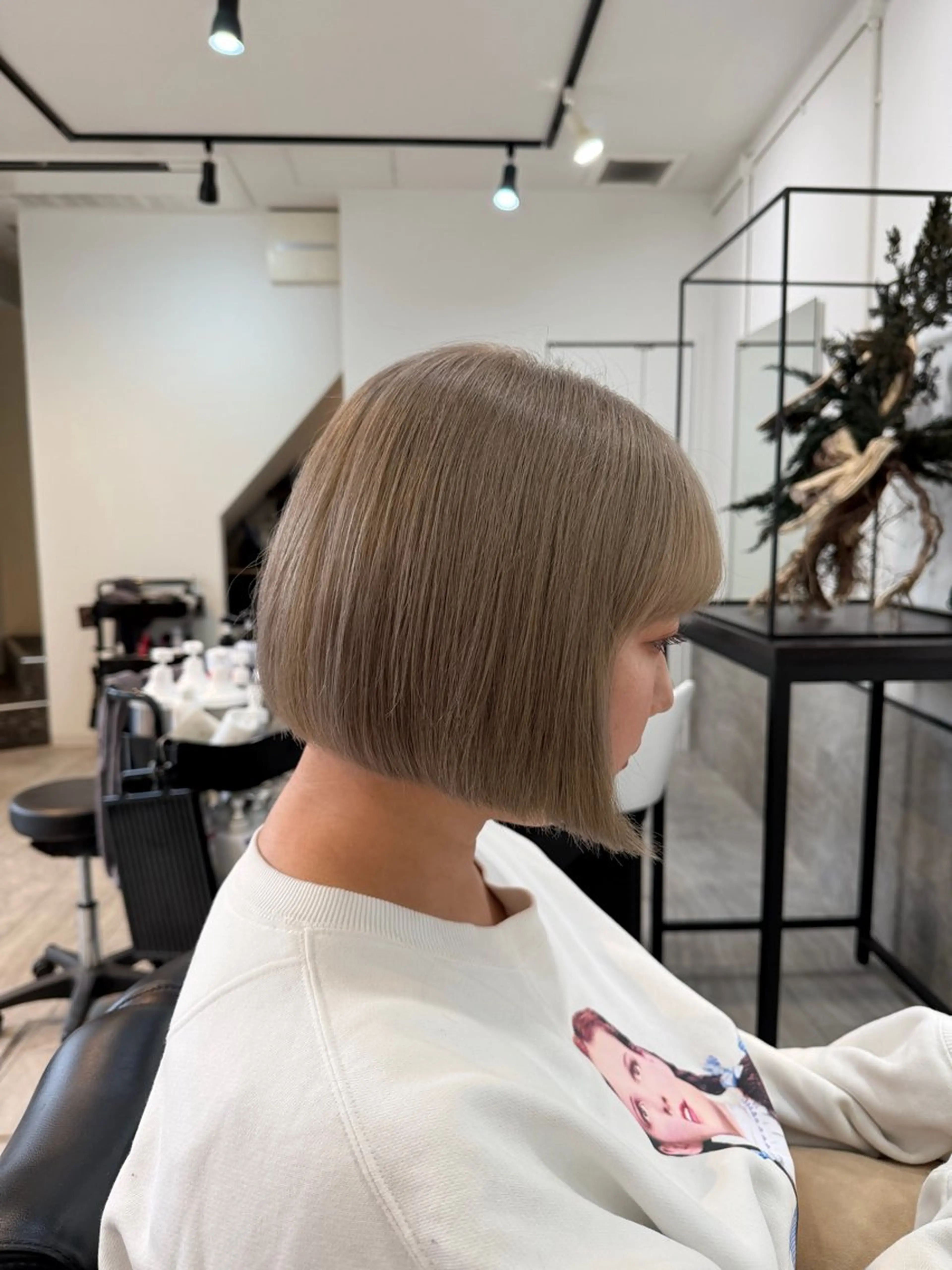 ミディアム カラー ベージュカラー ホワイトベージュ ボブ ブリーチ/髪質改善/ メンズ/ KOKIのヘアスタイル