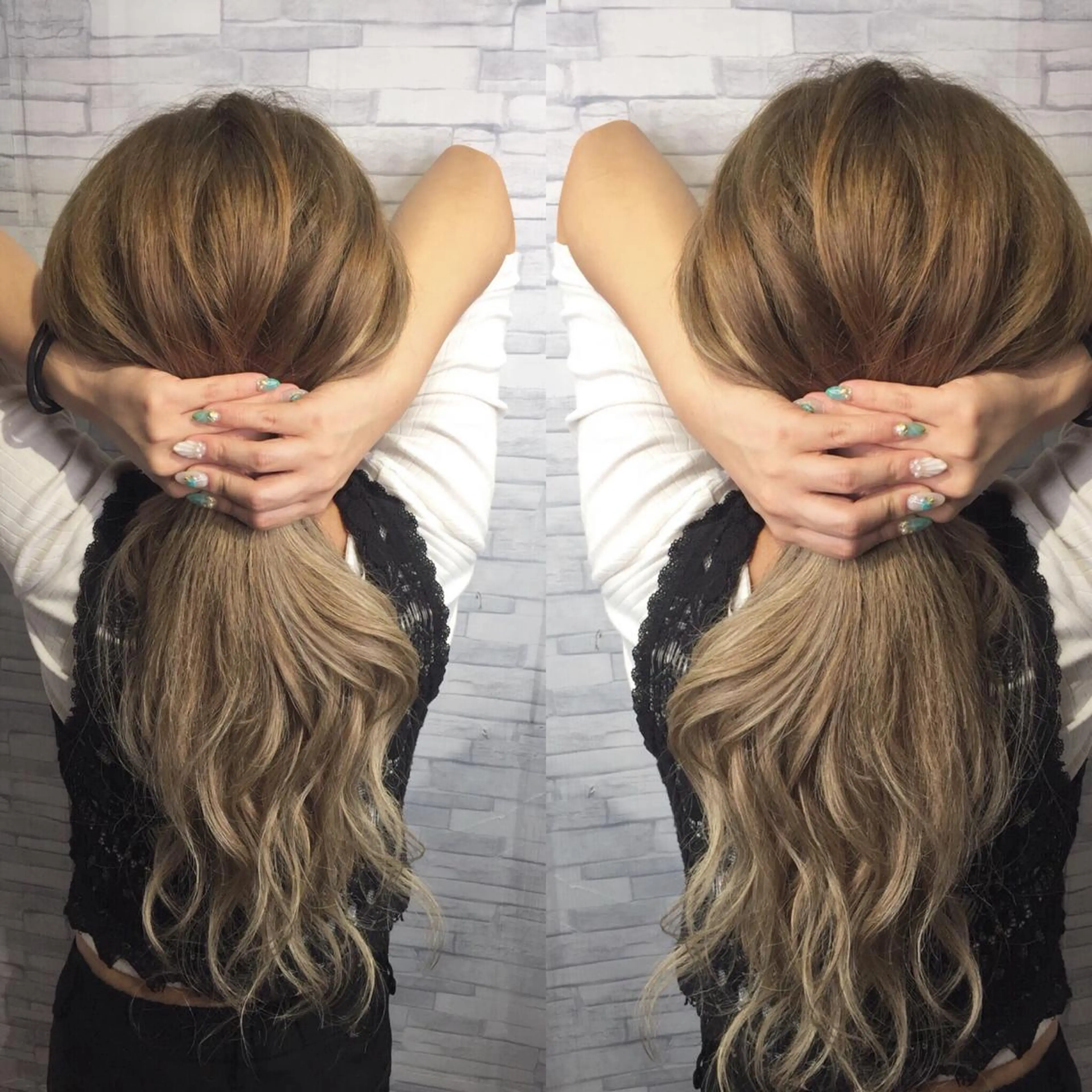 ロング カラー ベージュカラー グラデーションカラー 福森 みずきのヘアスタイル