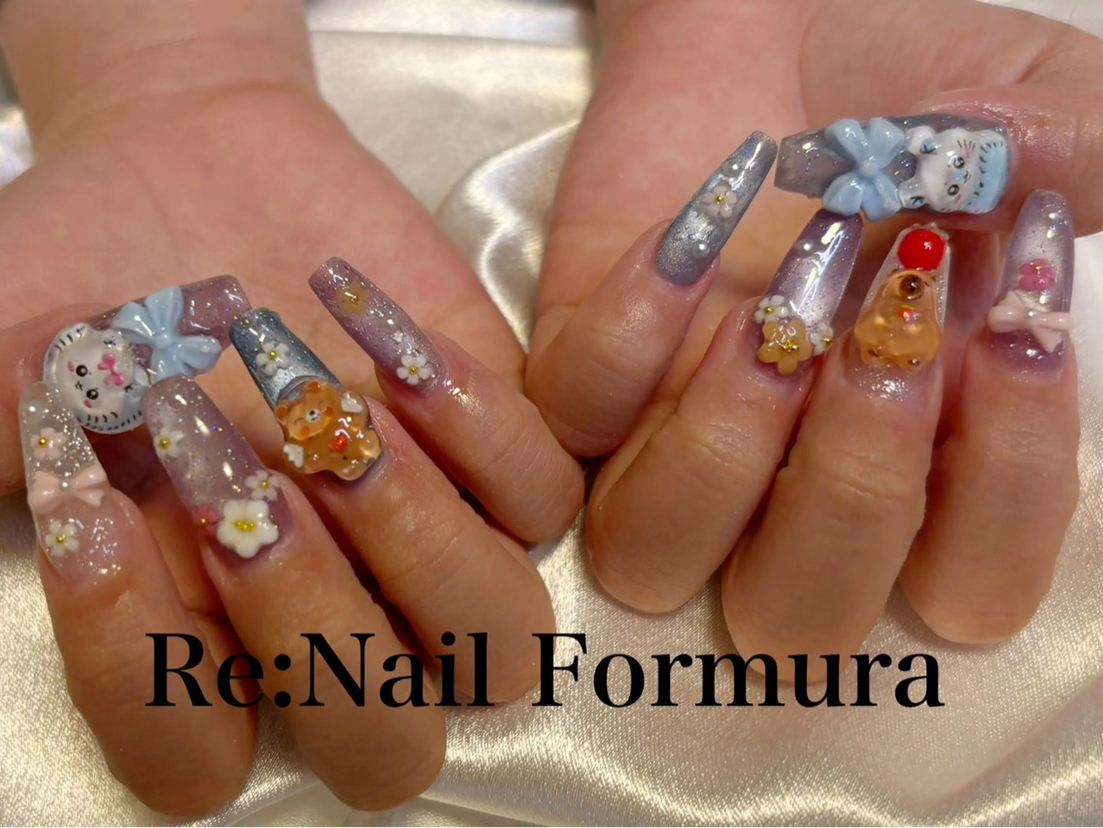 ロング ハンドネイル Re:Nail Formula所属・kido chieのネイルデザイン