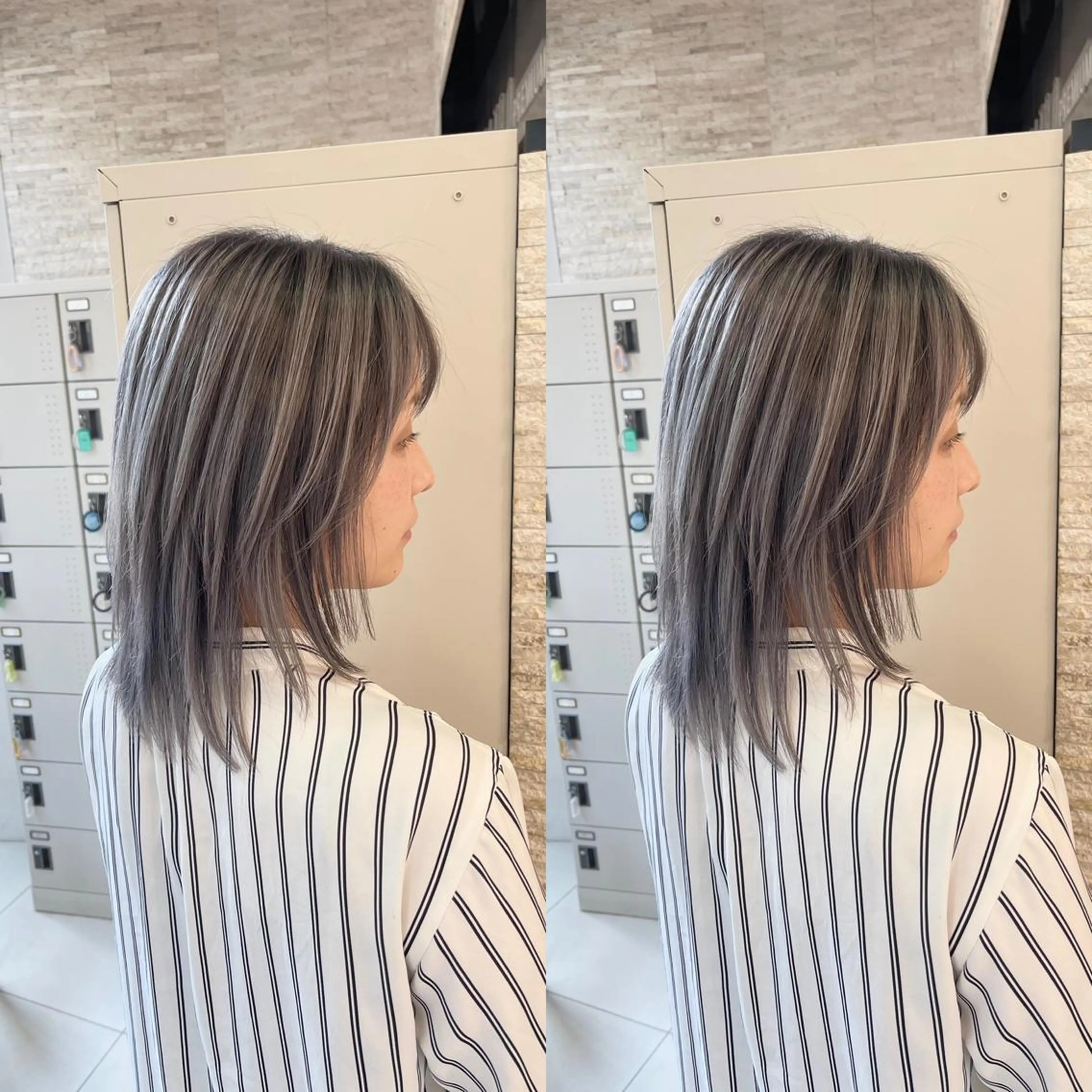 ミディアム ヘアカラー Y Uのヘアスタイル
