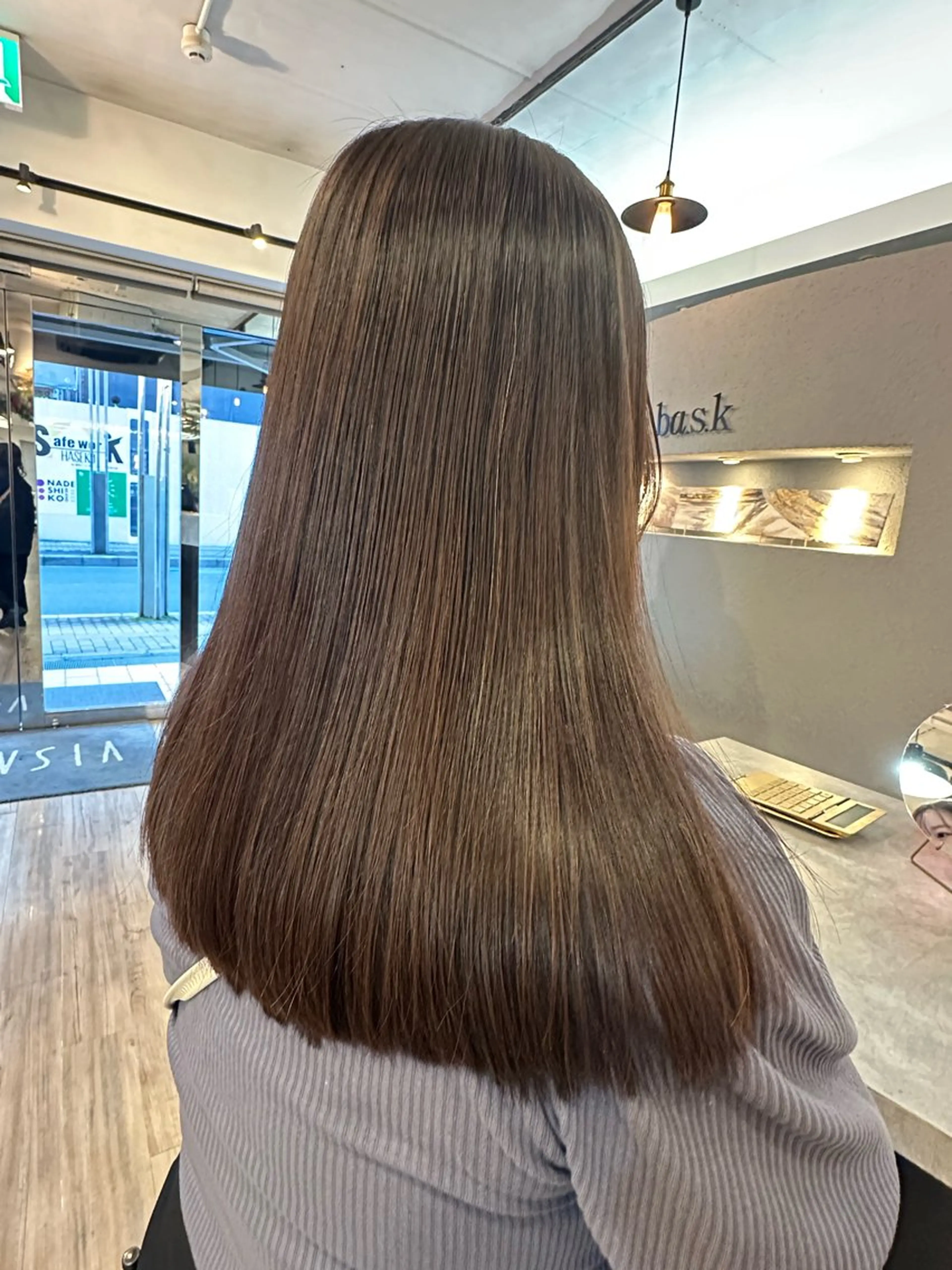 ロング 縮毛矯正 カット 縮毛矯正 sato ayaka ｜透明感カラー🫧のヘアスタイル