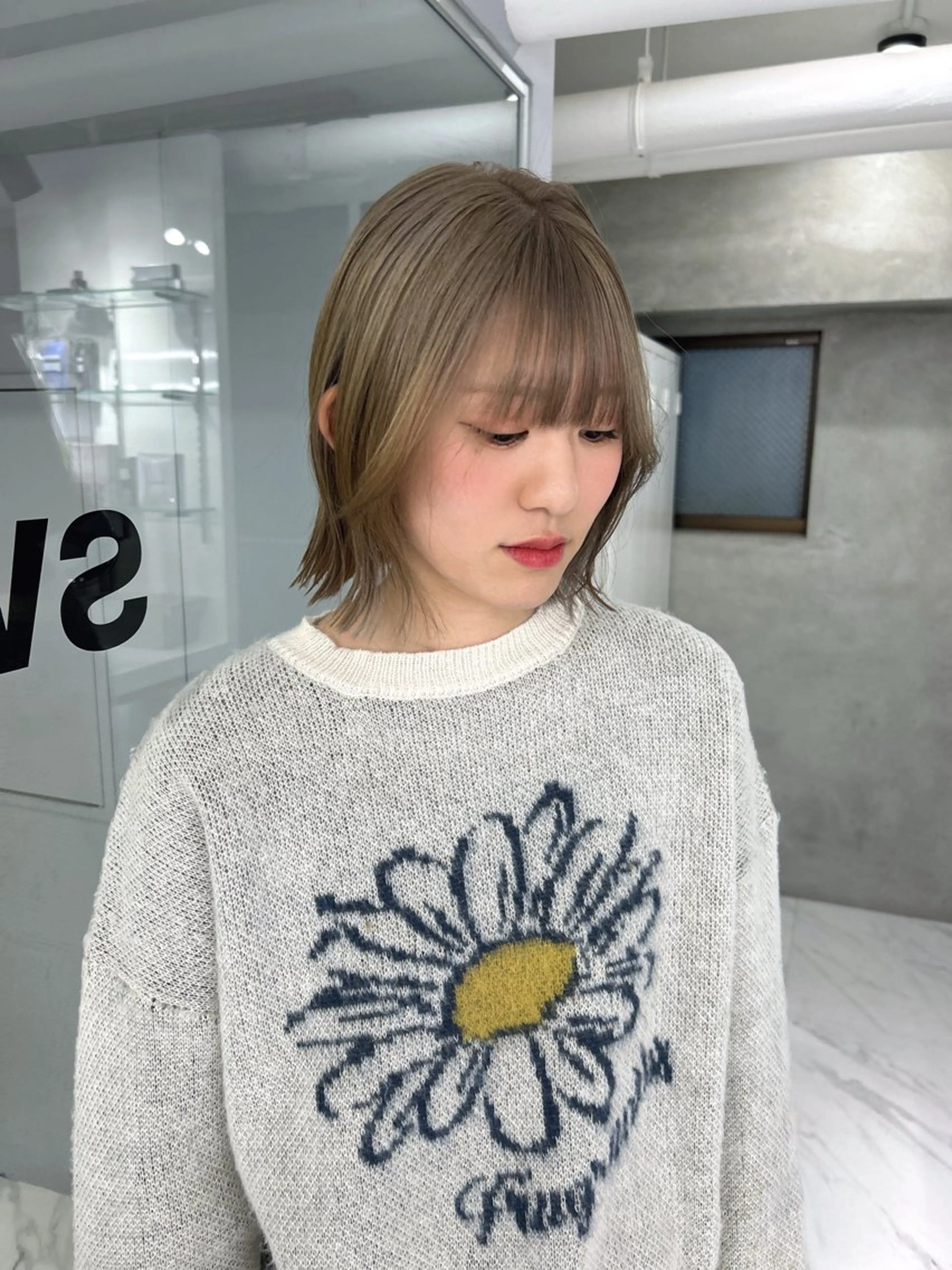 ショート 切りっぱなしボブ ボブ トリートメント カット ヘアカラー トリートメント shizuna/天神 /メンズ/ボブのヘアスタイル