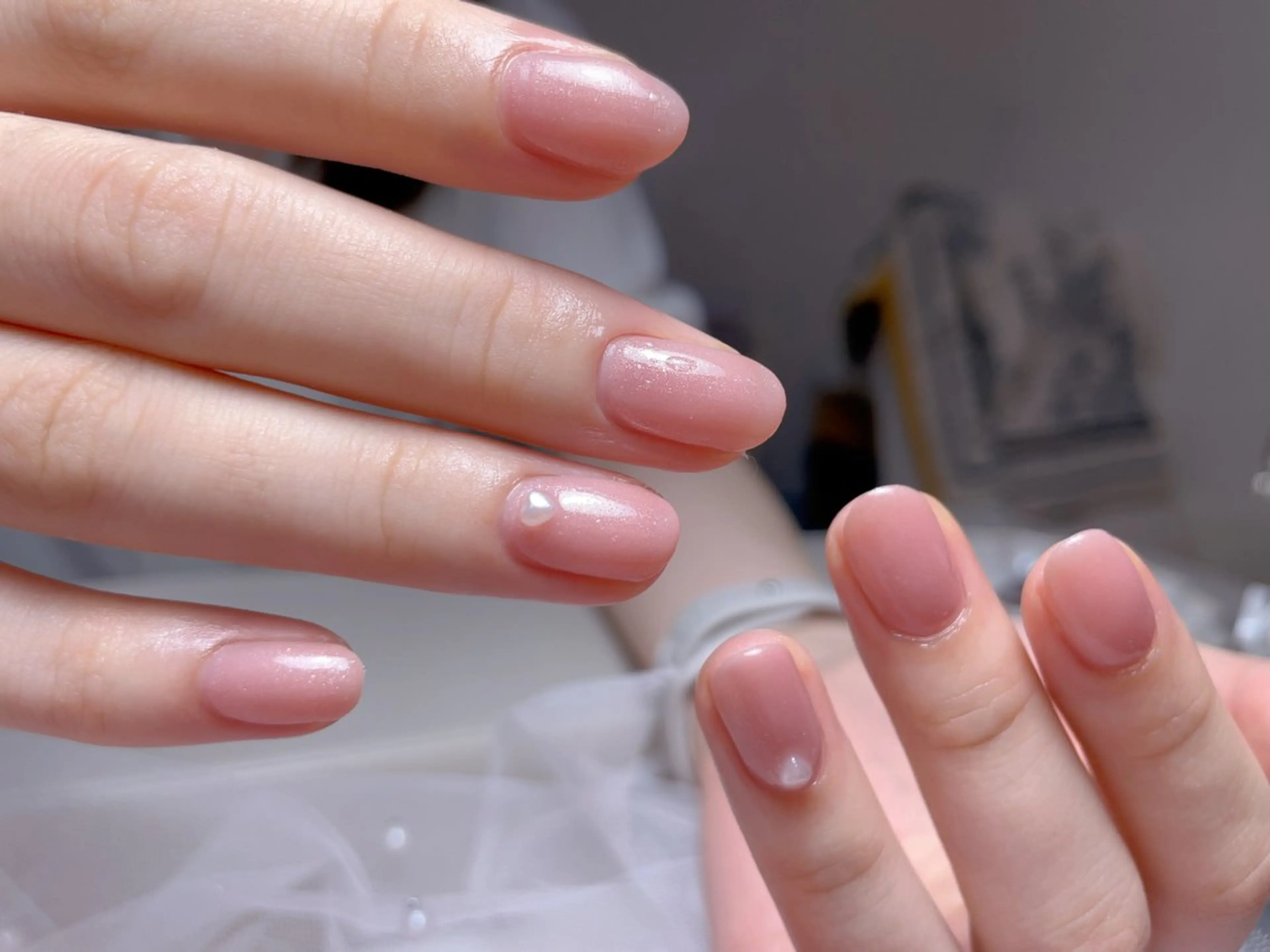 ネイル ブルー フレンチネイル マグネットネイル ニュアンスネイル オフィスネイル ハンドネイル Mnail _KKのネイルデザイン