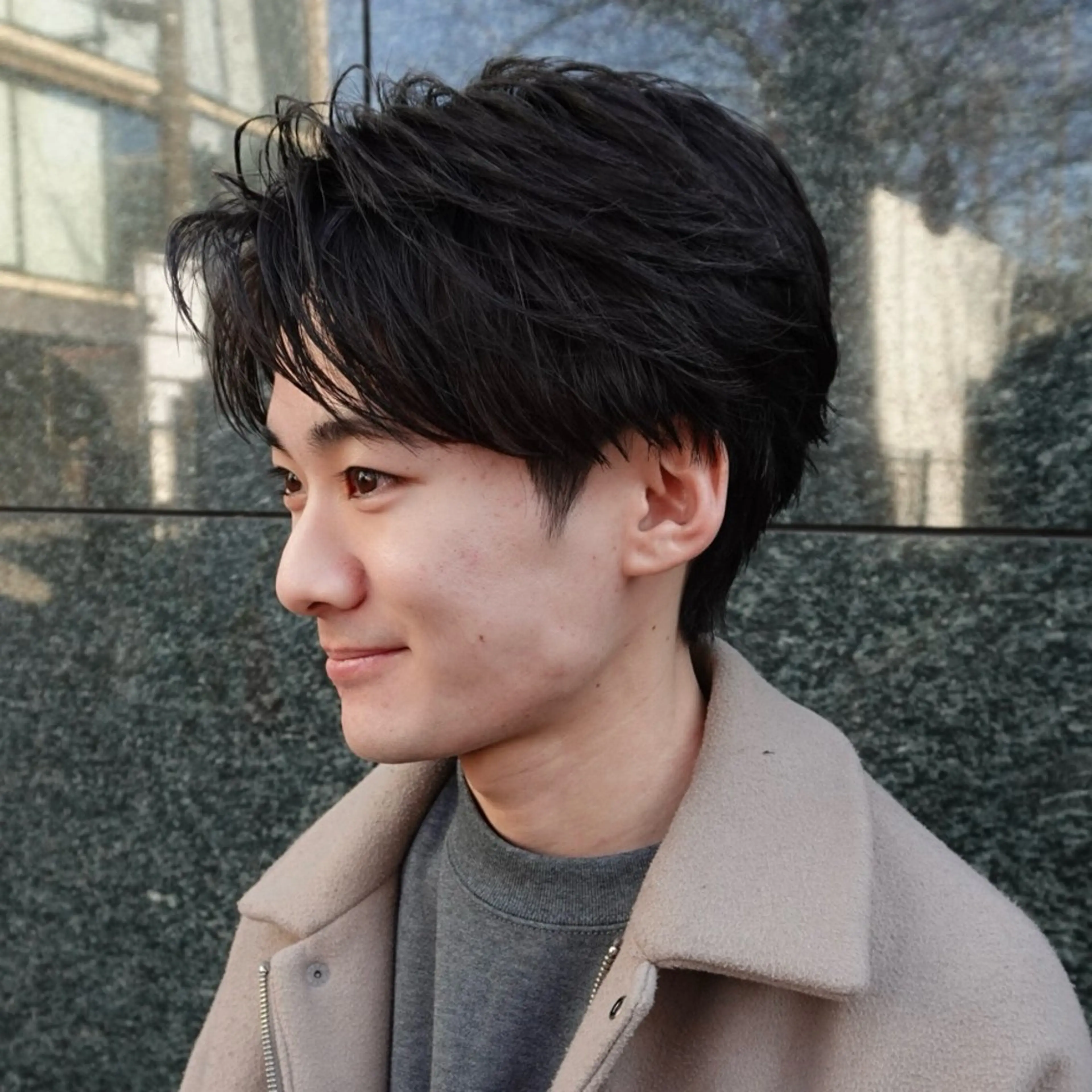 メンズ センターパート メンズ韓国風 カット 渋谷メンズ特化 佐橋世奈のヘアスタイル