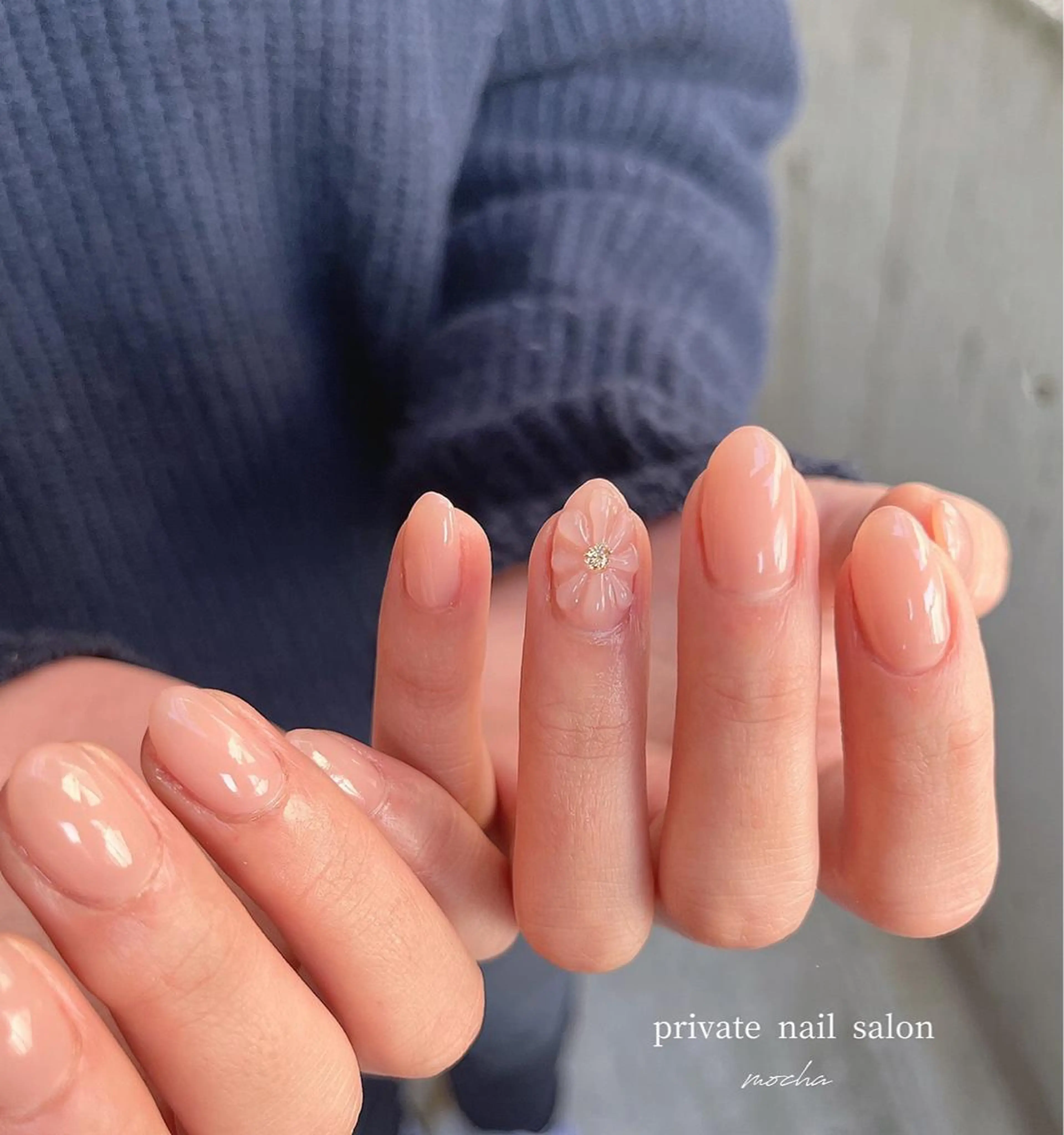 ネイル アートネイル カジュアル チークネイル フレンチネイル ジェルネイル ハンドネイル mocha nailのネイルデザイン