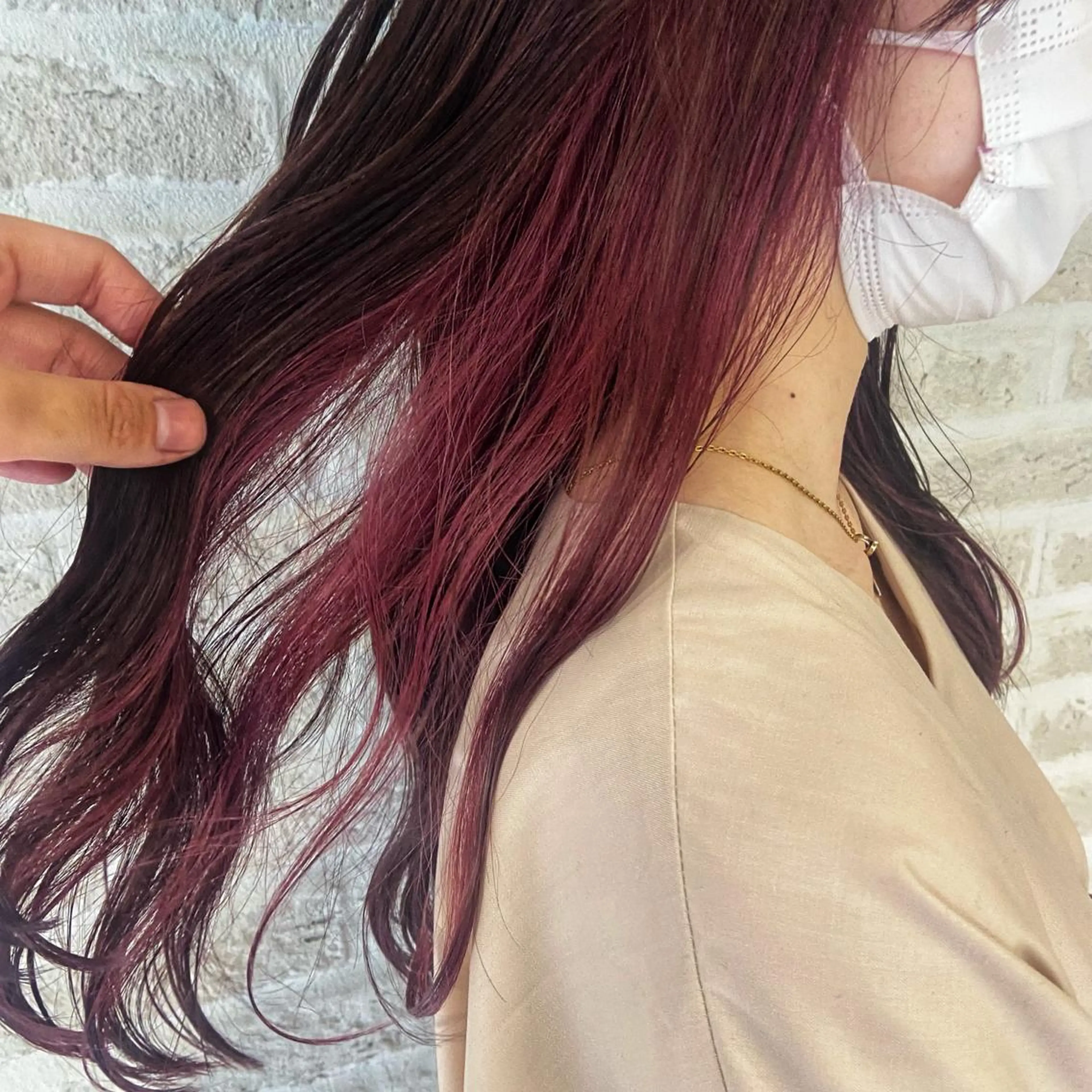 ロング カラー ヘアアレンジ ブリーチ ピンクカラー 米村（北岡）慶子 お店変わりました！のヘアスタイル