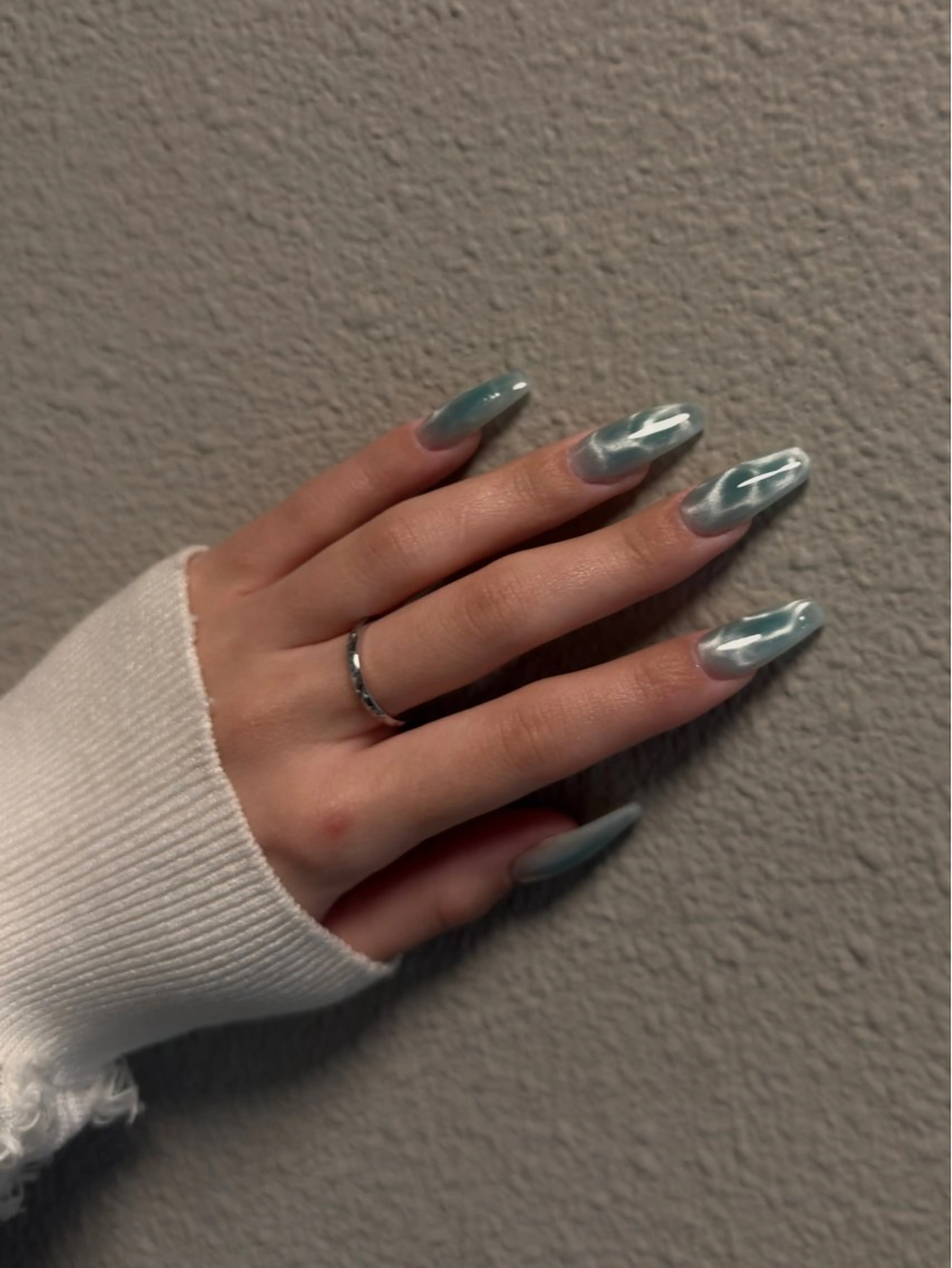 ネイル ブルー フットネイル ジェルネイル マグネットネイル 持ち込み momoka ネイル/ 青山のネイルデザイン