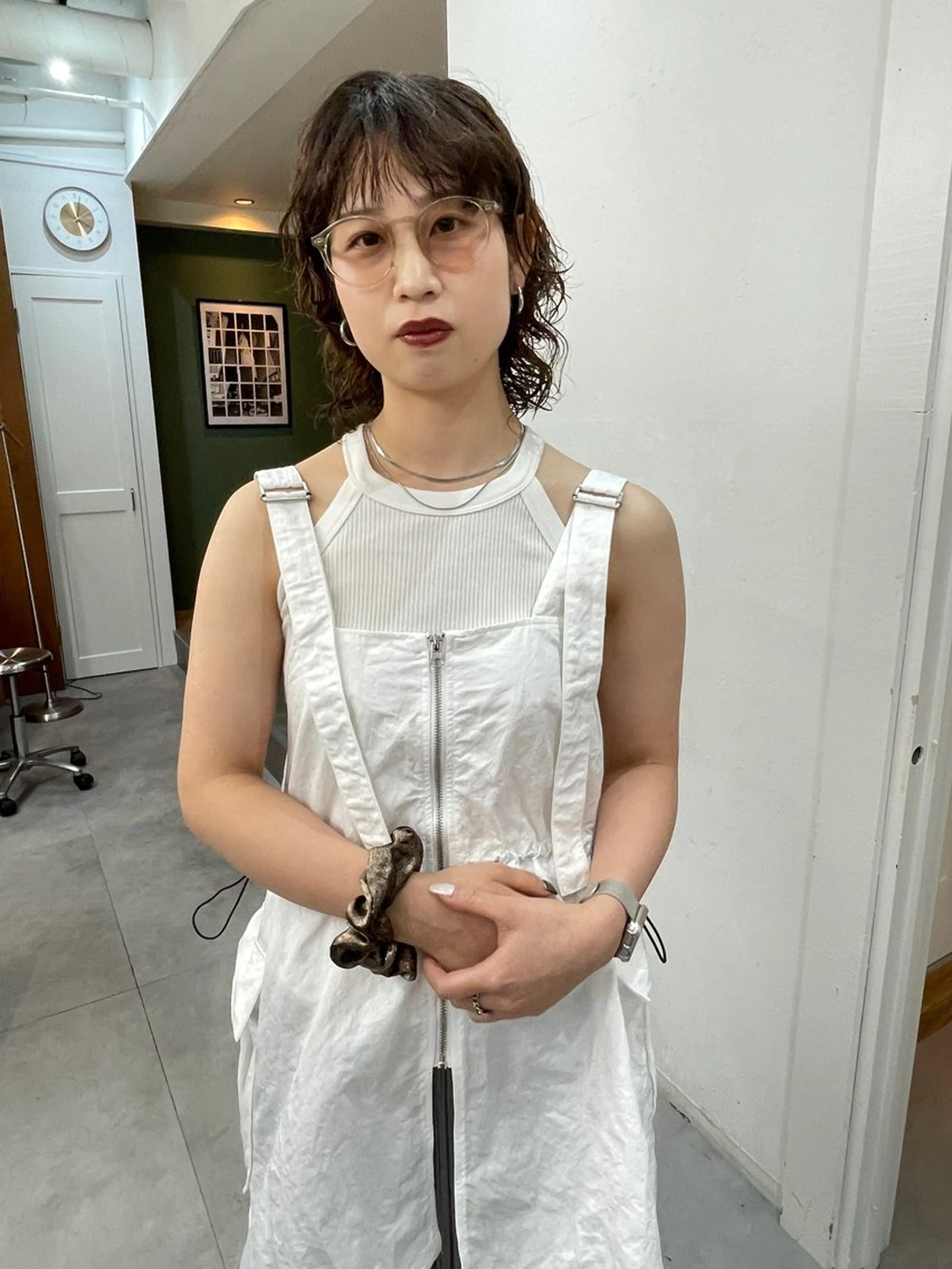 ミディアム カラー パーマ ミディアムパーマ ニュアンスパーマ カット ヘアカラー パーマ トリートメント レイヤー／似合わせ TAKUYAのヘアスタイル