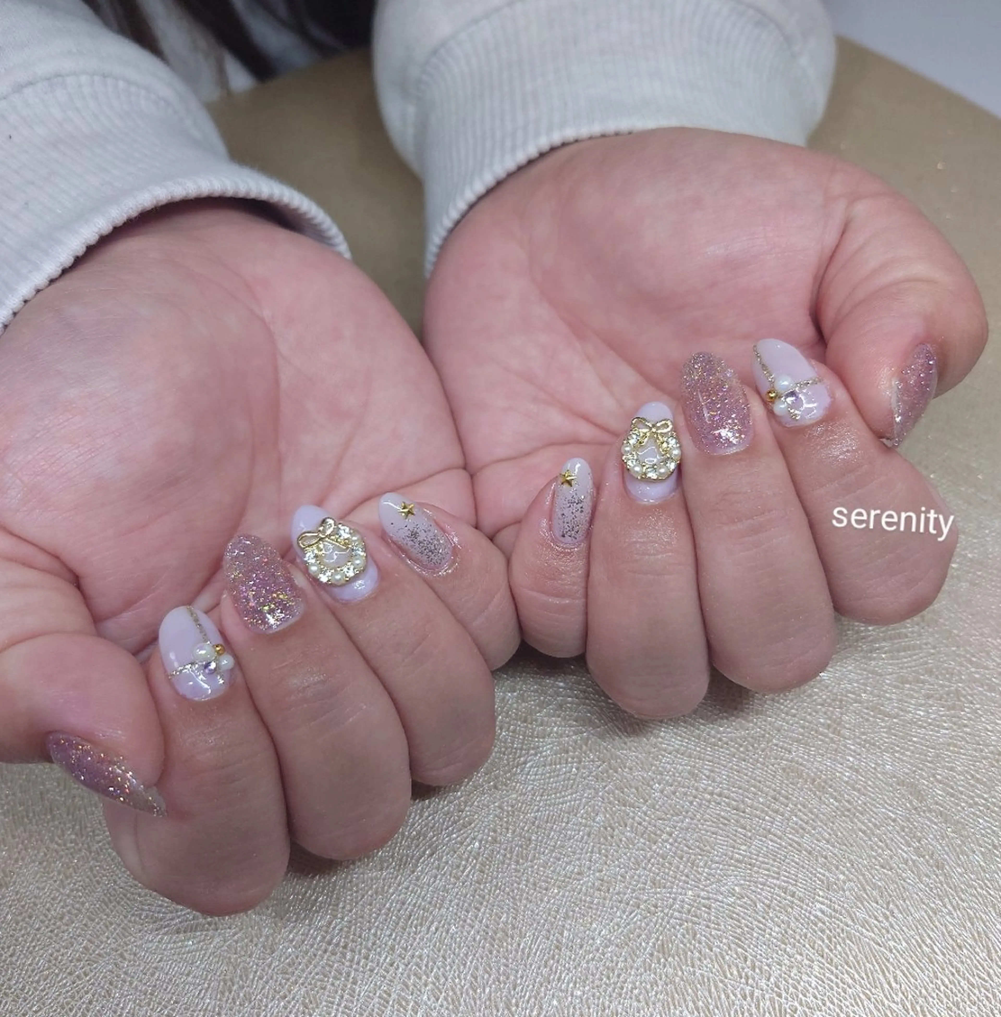 ネイル フラッシュネイル キラキラネイル 冬ネイル クリスマス nail  serenityのネイルデザイン