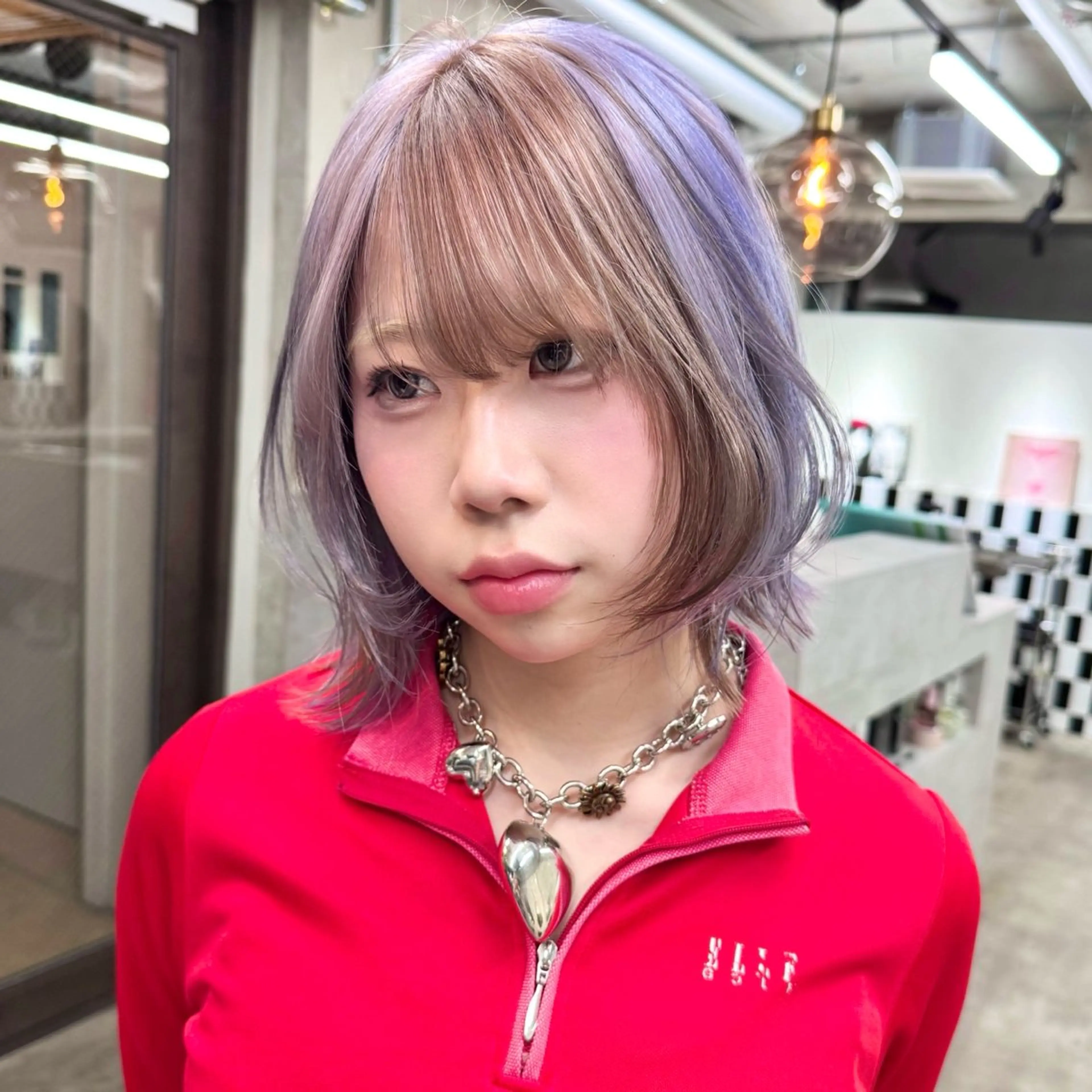 ミディアム カラー パーマ ヘアアレンジ メンズ キッズ メンズブリーチ ブリーチ デザインカラー ヘアカラー トリートメント ハイトーン/ピンク 💗モモ໒꒱のヘアスタイル
