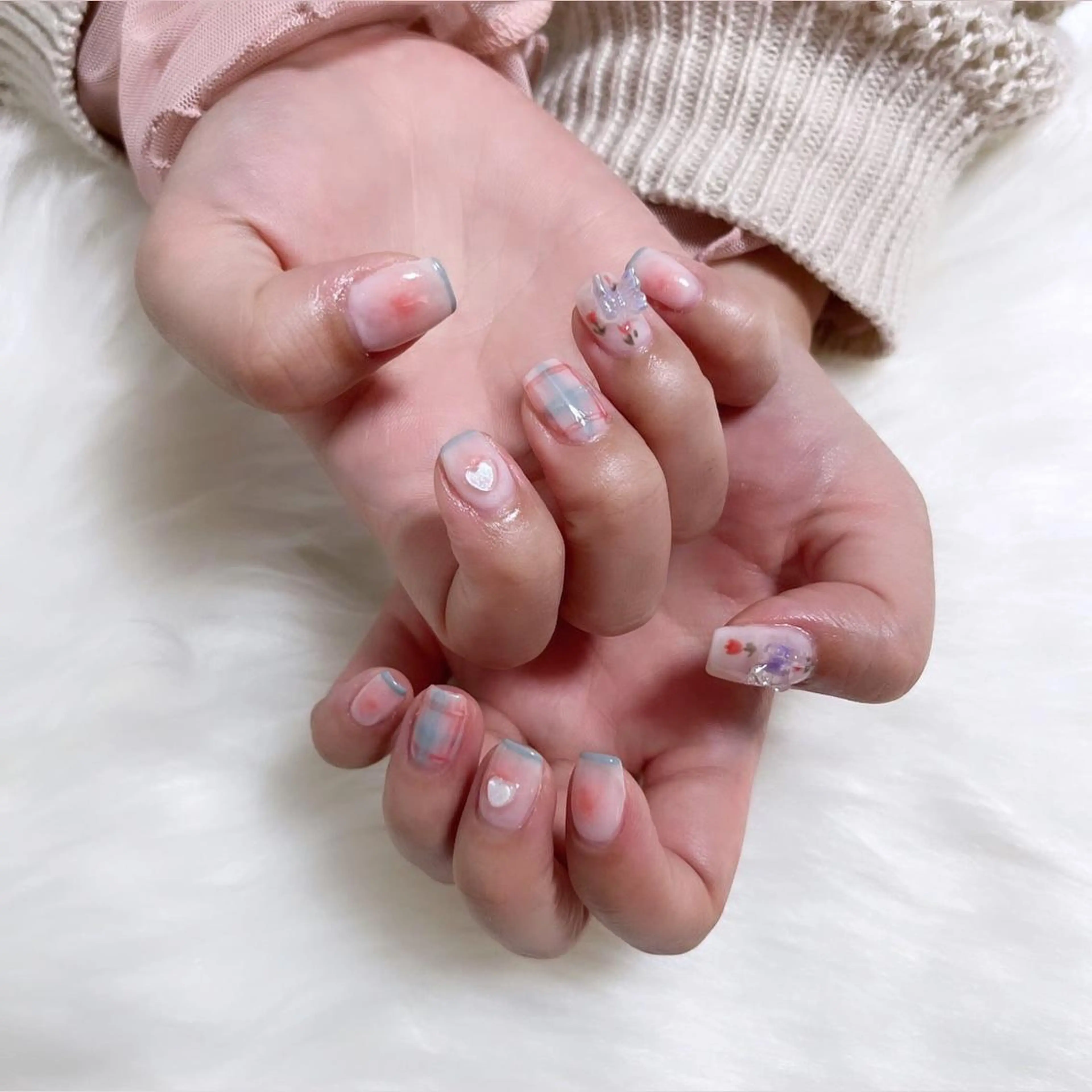 ネイル ガーリー ショートネイル 夏ネイル Lala nailのネイルデザイン