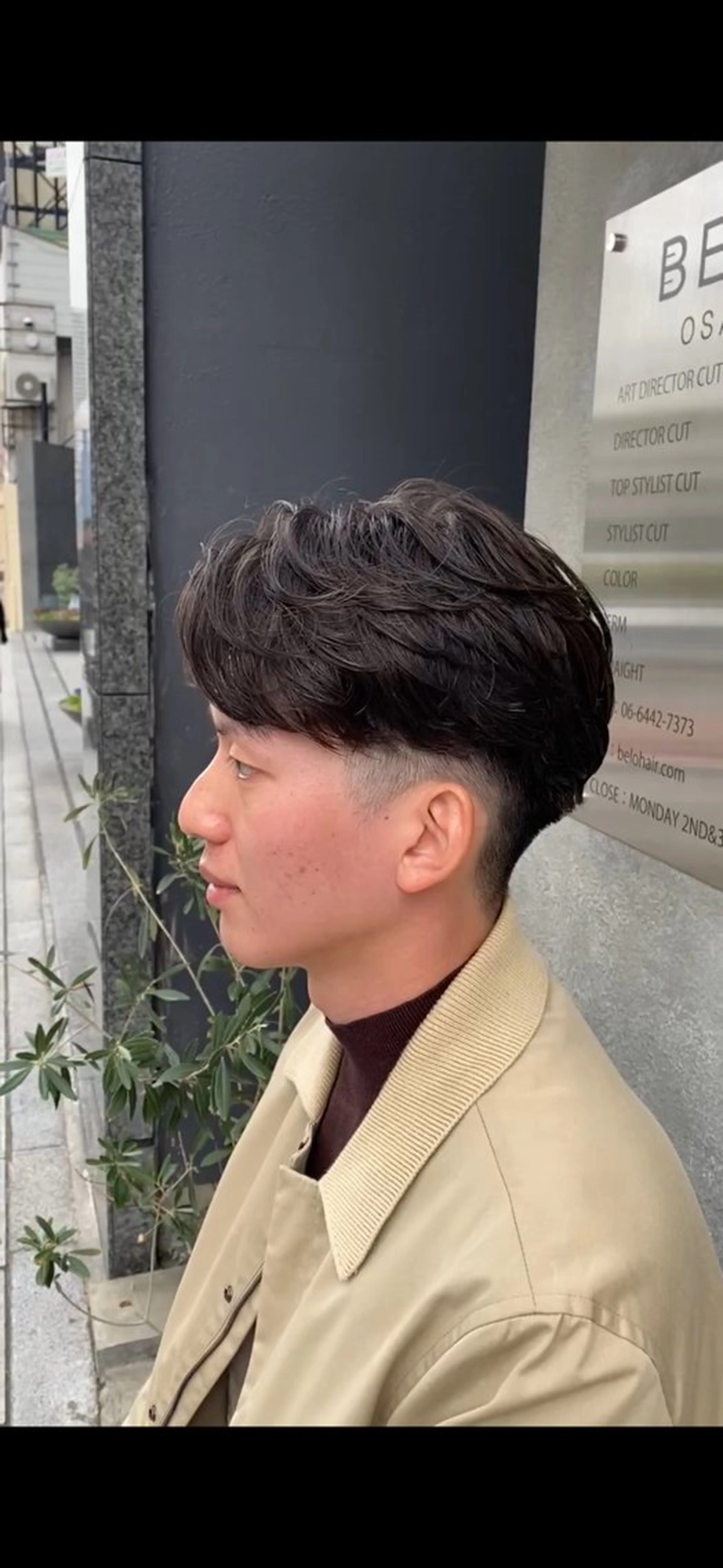 ショート パーマ メンズ センターパート マッシュ メンズパーマ ショートヘア ニュアンスパーマ BELO/ yuzuのヘアスタイル