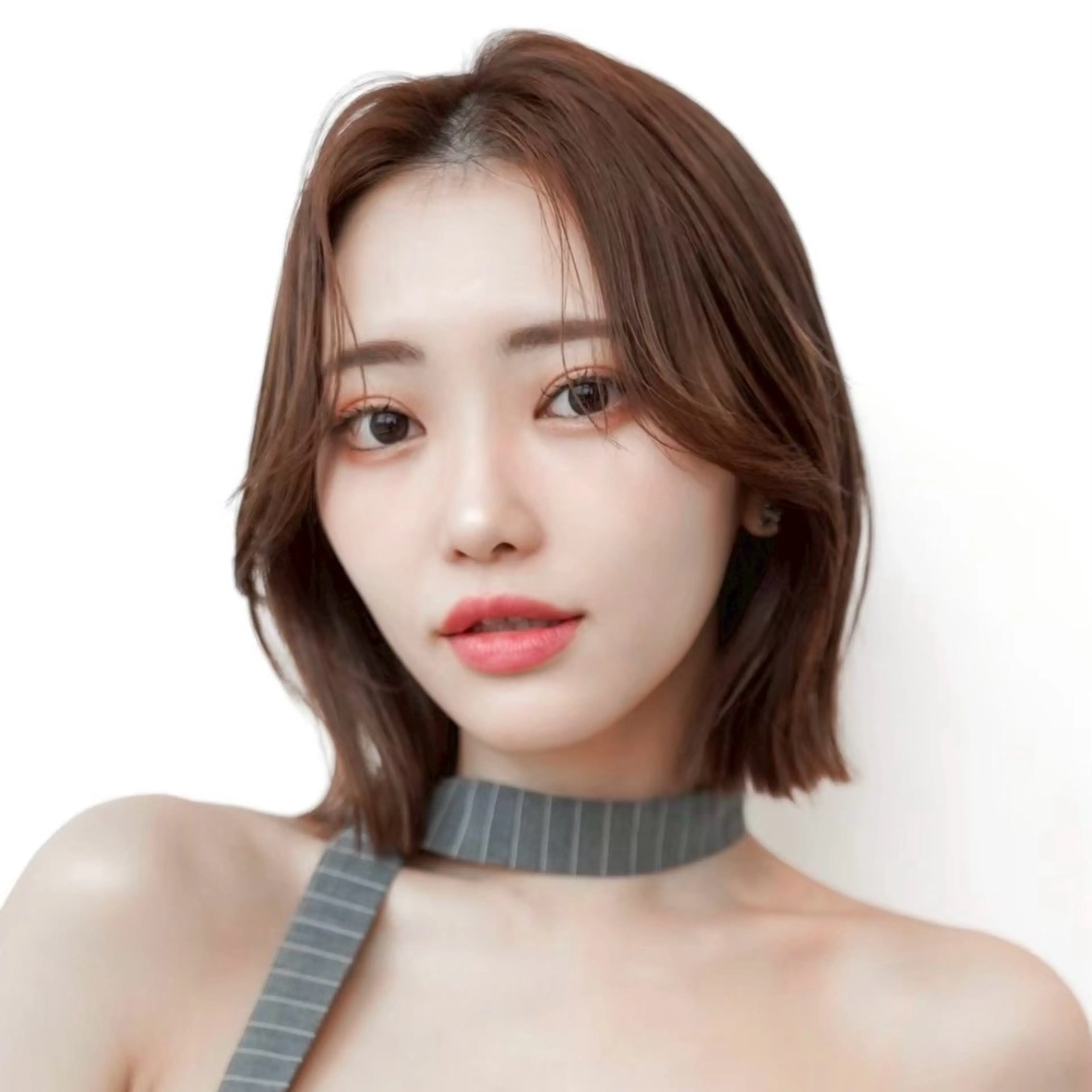 ミディアム カラー 切りっぱなしボブ ショートボブ ボブレイヤー ボブ くびれヘア カット ヘアカラー トリートメント 渋谷ボブ/レイヤー ボブ田中航平のヘアスタイル