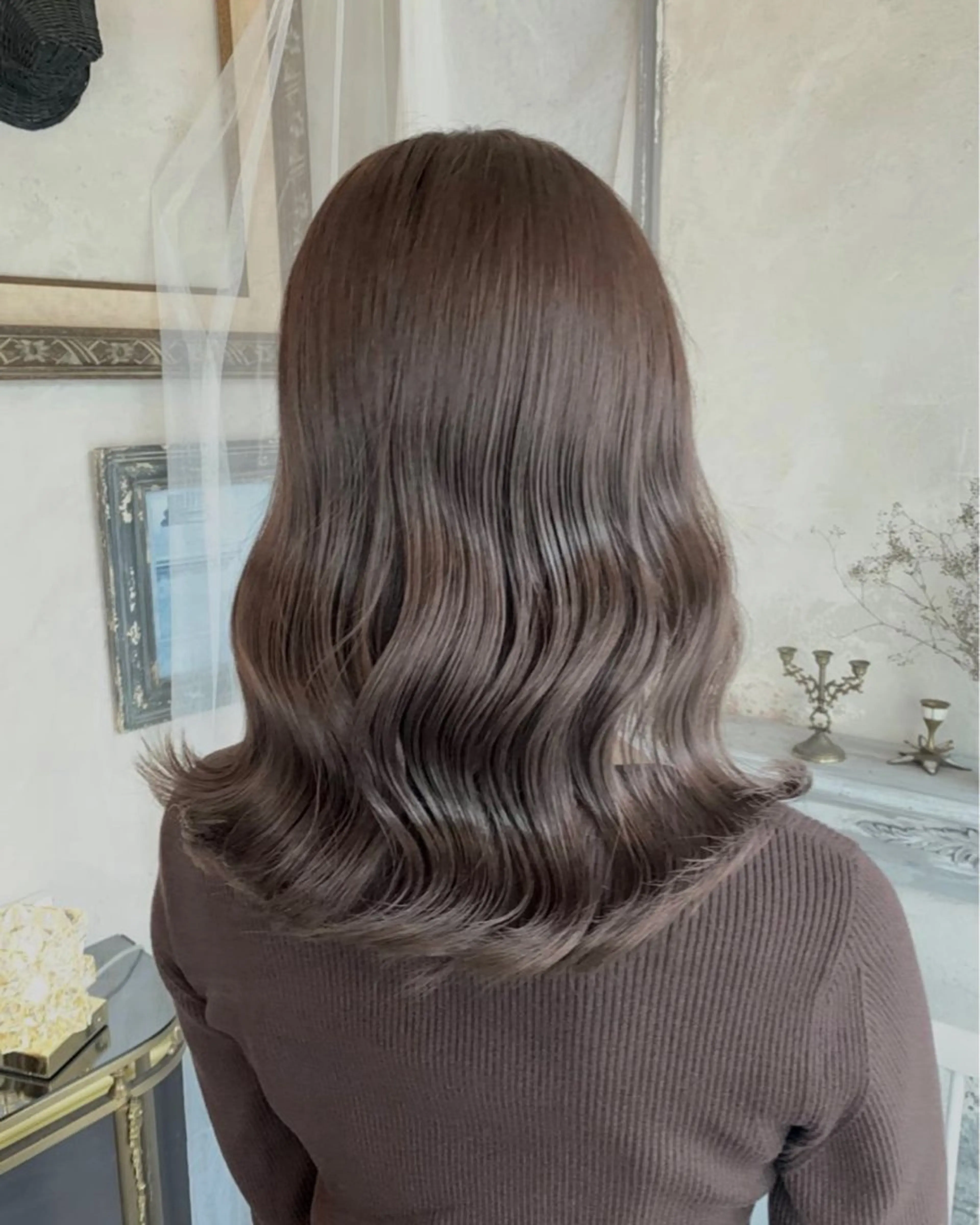 ミディアム カラー カット ヘアカラー 縮毛矯正 トリートメント レイヤー/髪質改善 /艶カラー/SAKIのヘアスタイル