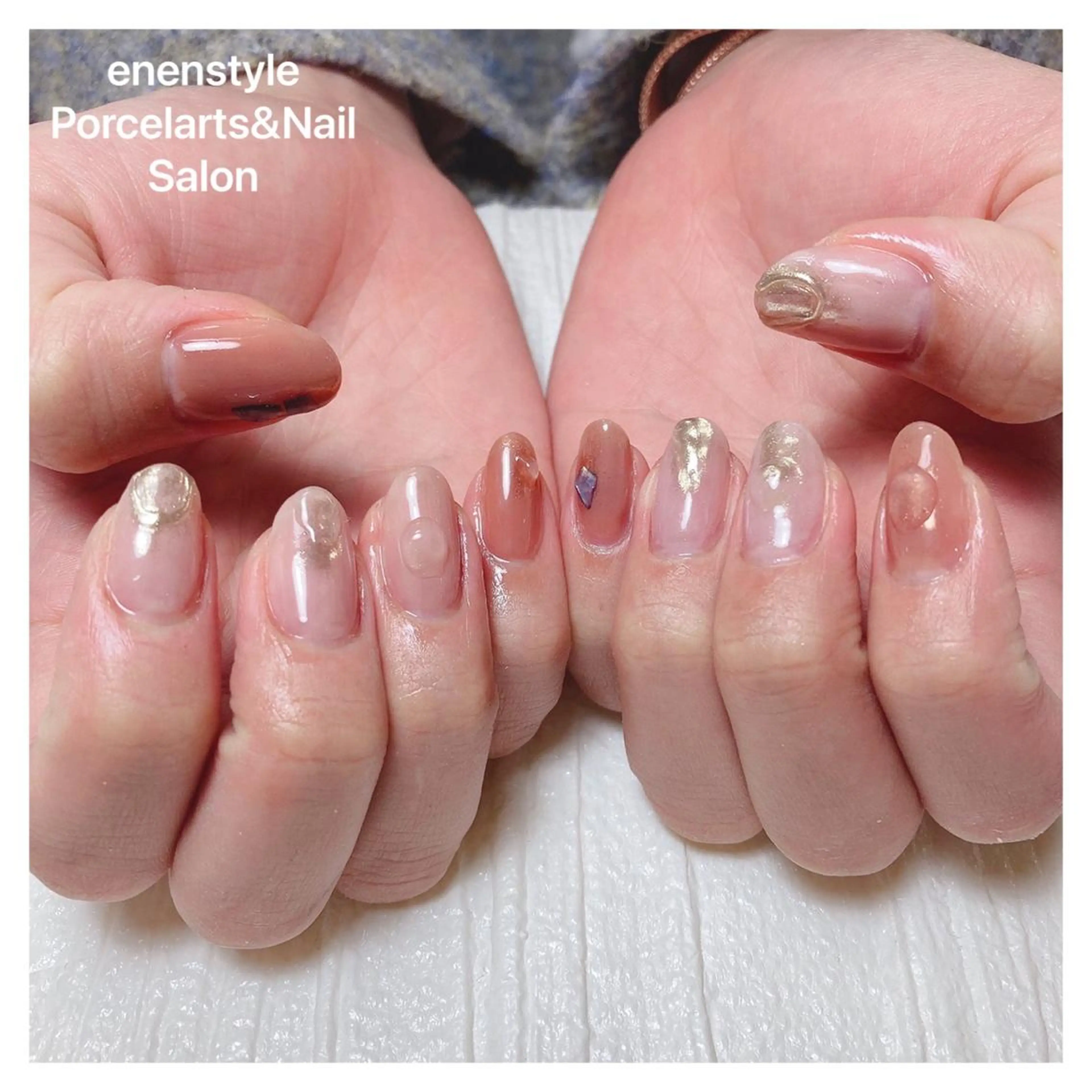 ミディアム ネイル ハンドネイル 👑enen style👑のネイルデザイン