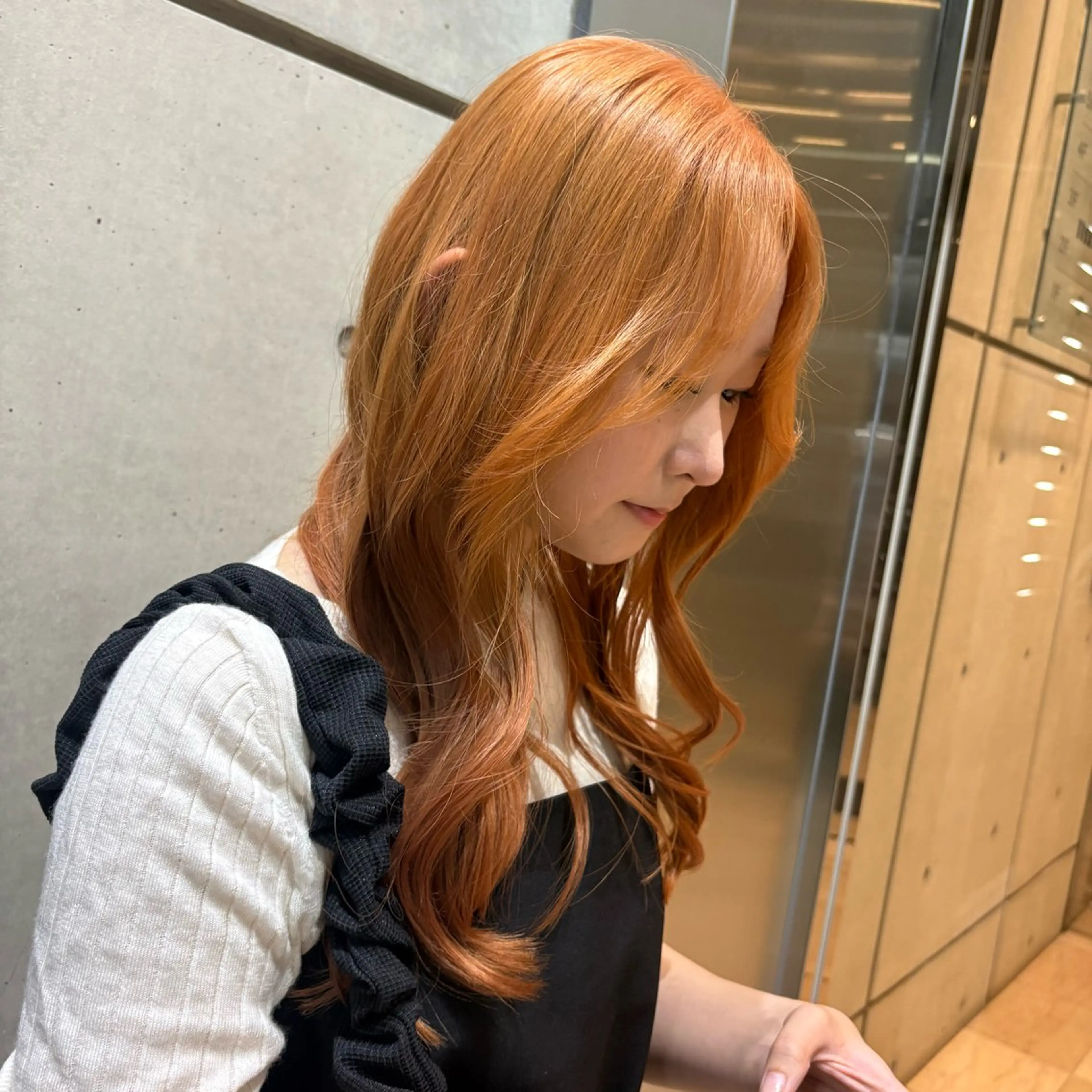 ロング カラー パーマ/カラーモデル ななほのヘアスタイル