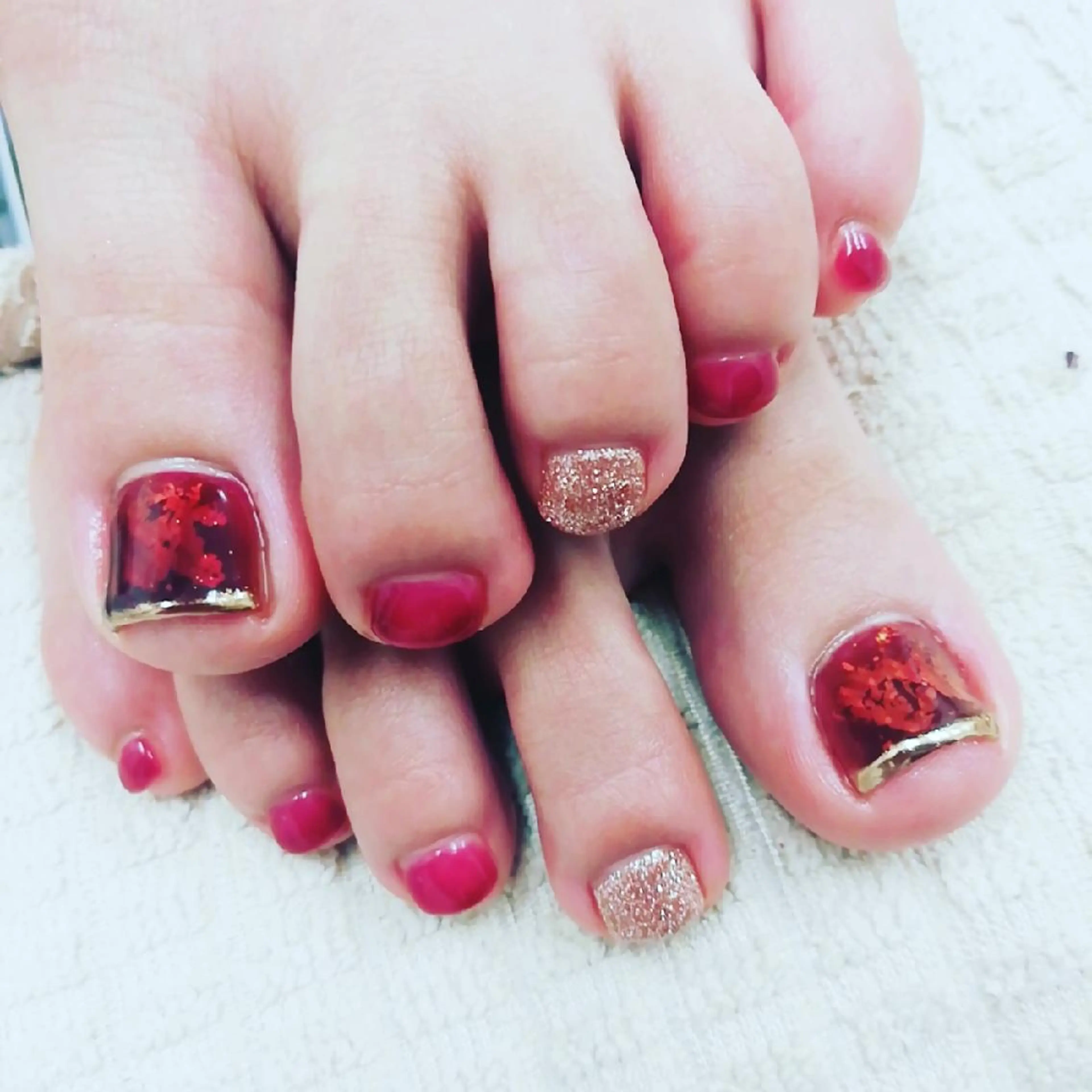 ネイル 持ち込み フットネイル 板倉 店長のネイルデザイン