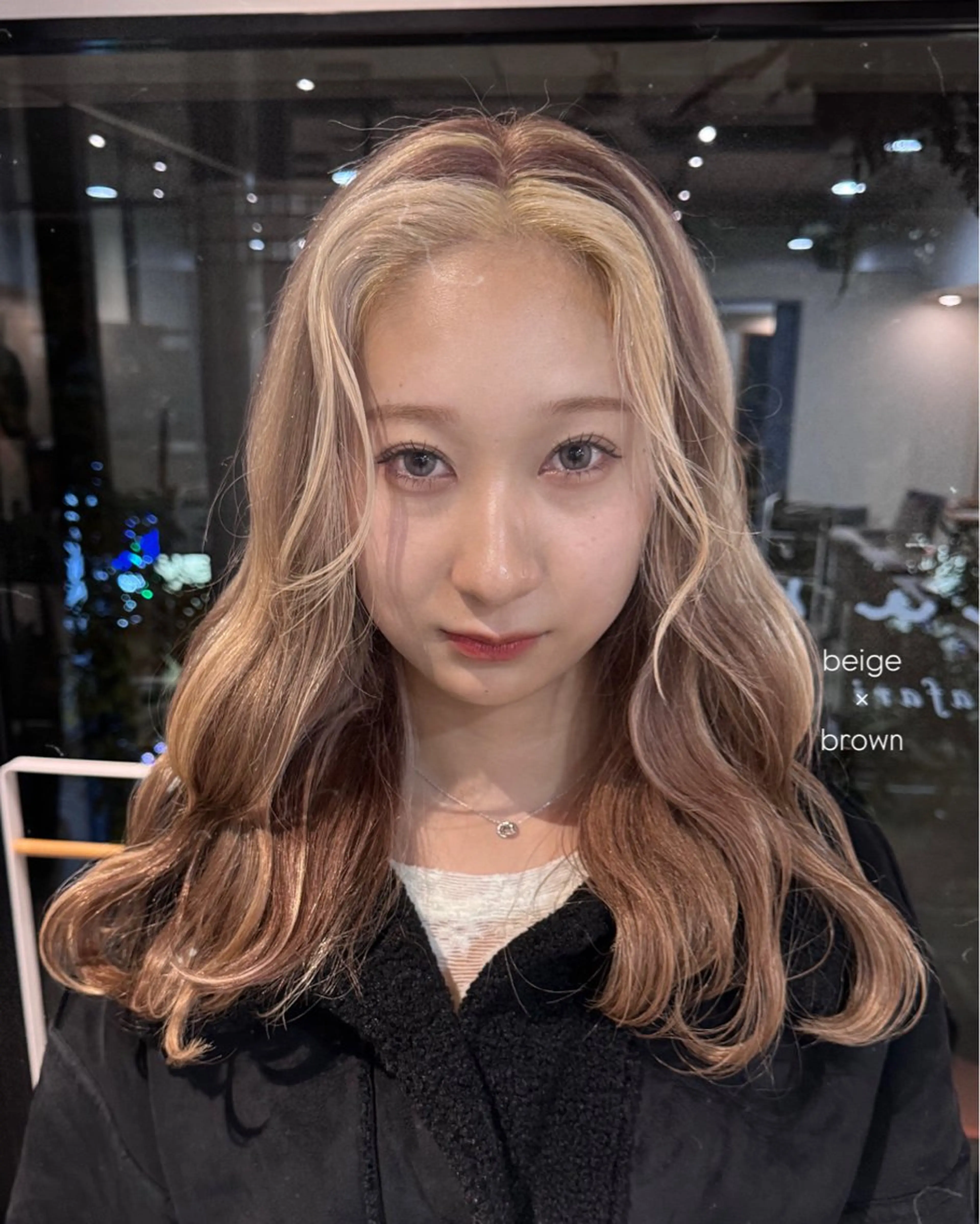 セミロング カット ヘアカラー saki/ハイトーン カラー/薬院のヘアスタイル