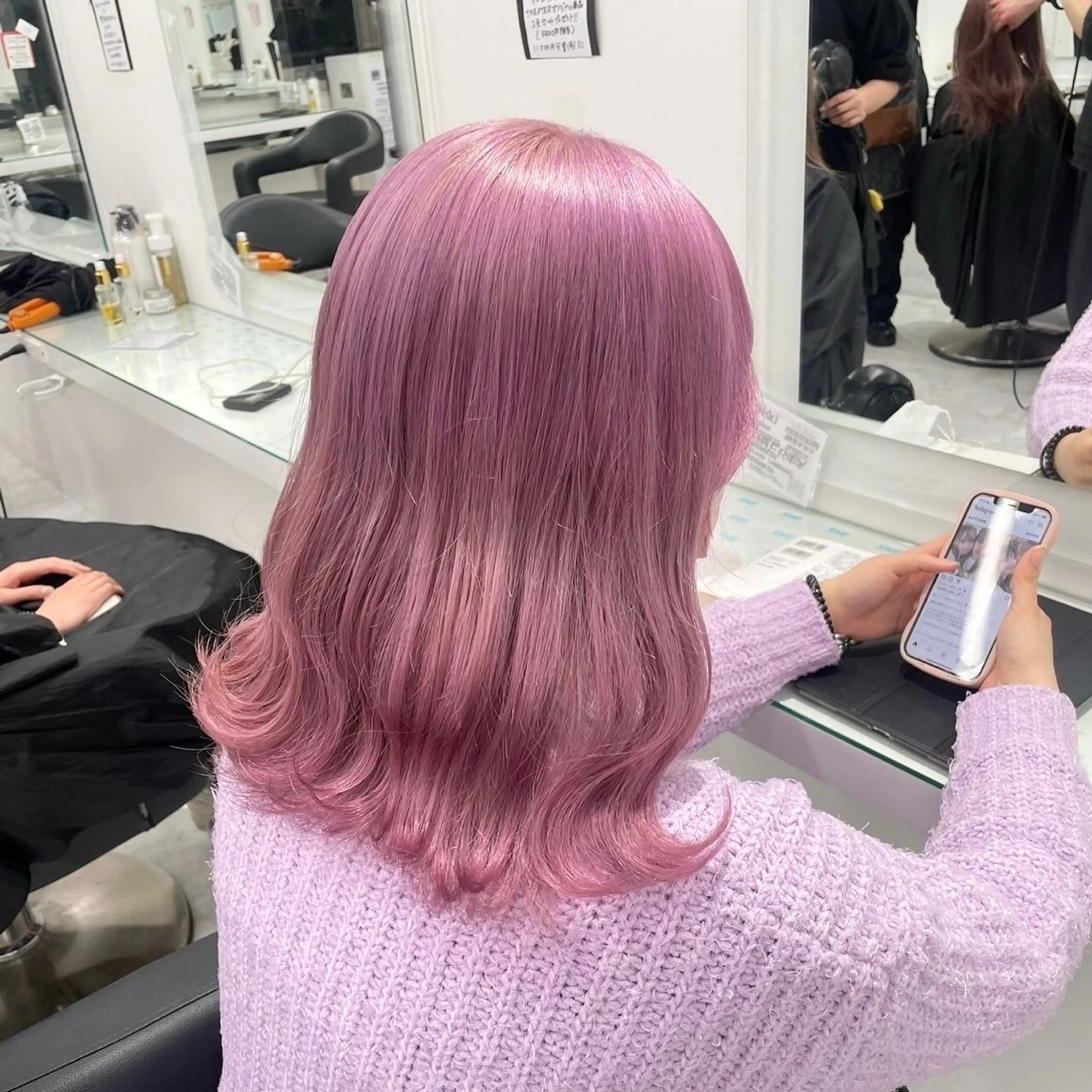 ミディアム カラー ヘアアレンジ 🫧原宿艶ワンカラー /ダブルカラー🫧のヘアスタイル