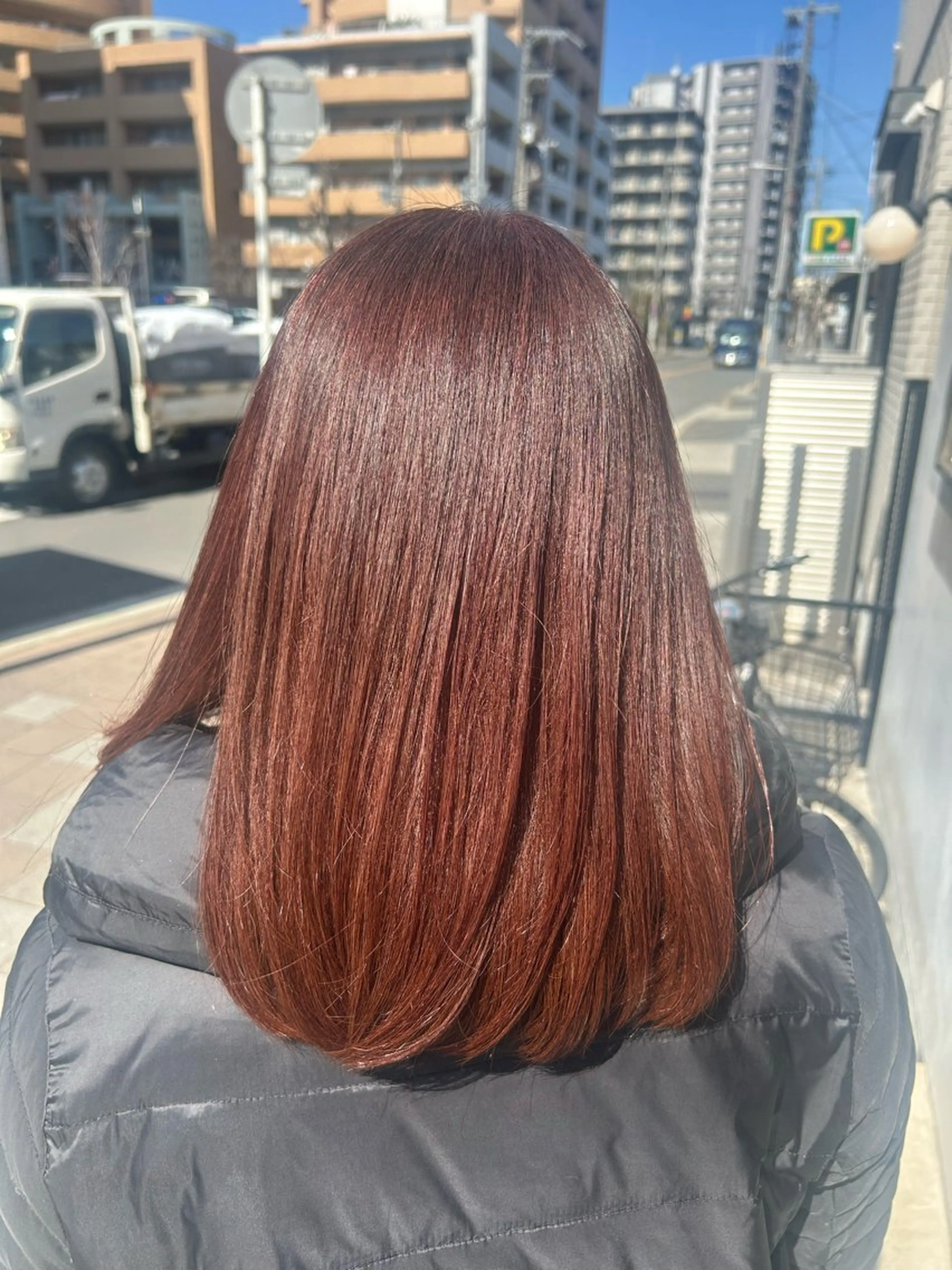 セミロング カラー ブラウンカラー ピンクカラー ピンクブラウン カット ヘアカラー lolonois/ tomomiのヘアスタイル