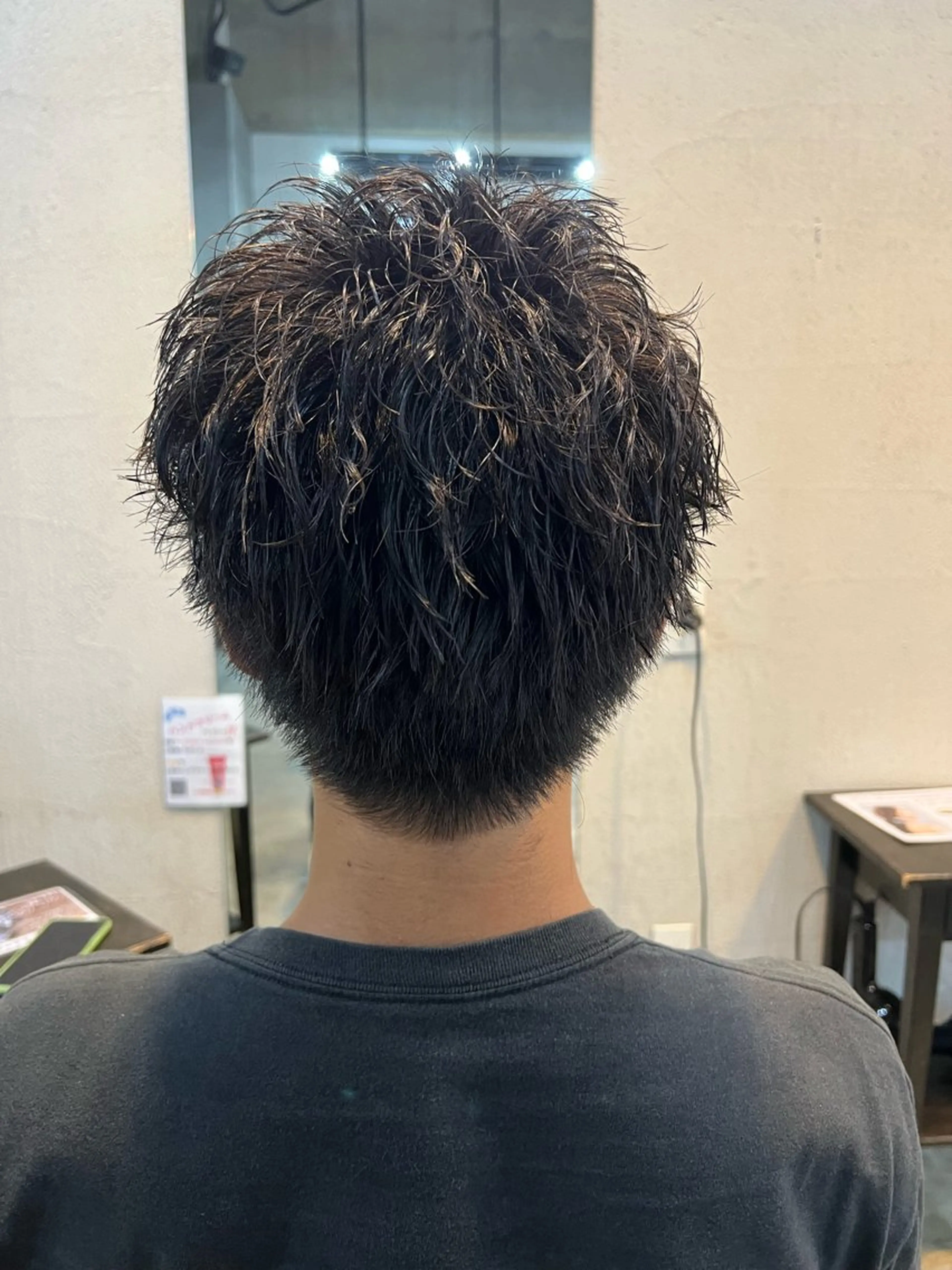 ショート パーマ メンズ アップバング Men's NAM 八角のヘアスタイル