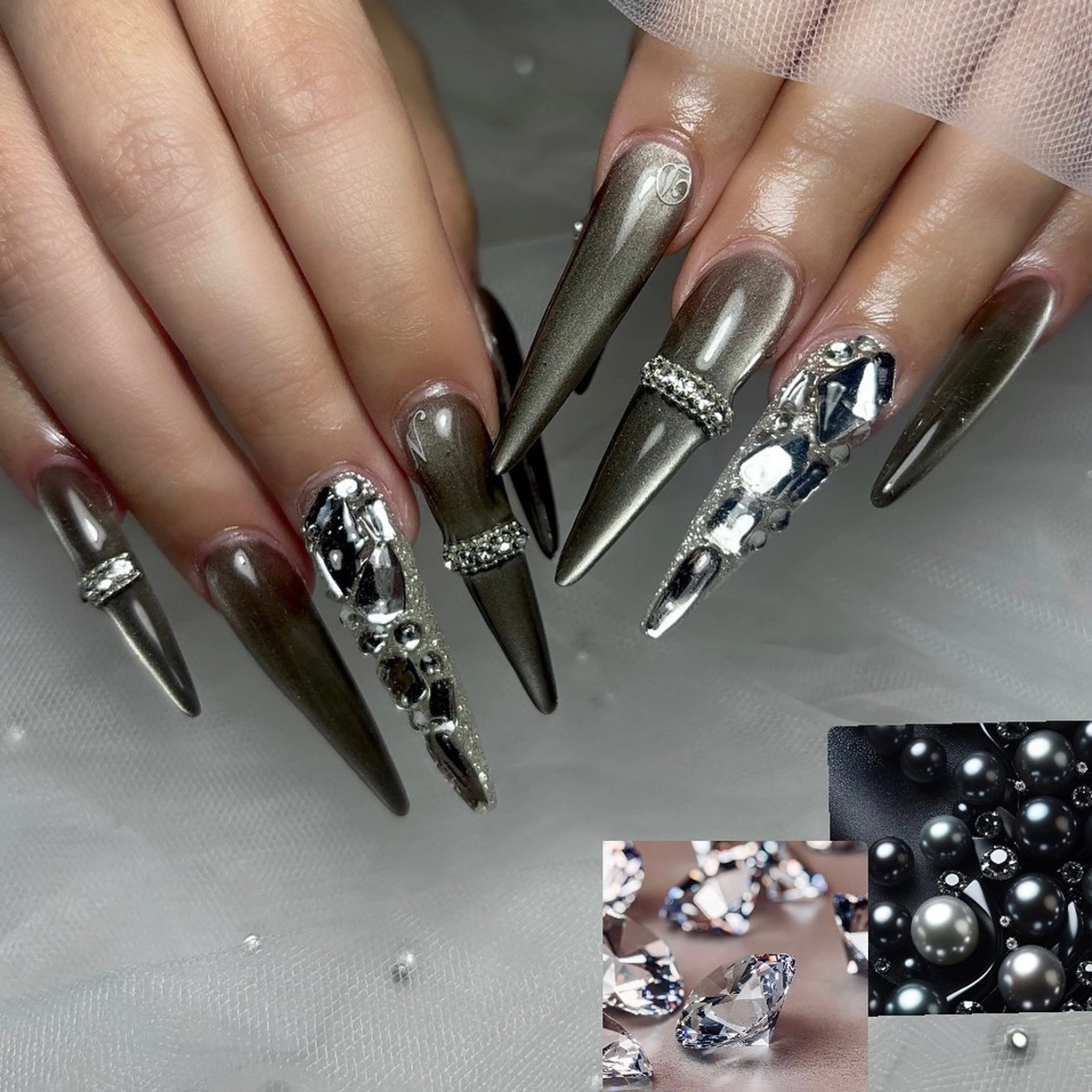 ネイル ハンドネイル Lumière/ 超ロング/ワンホンのネイルデザイン