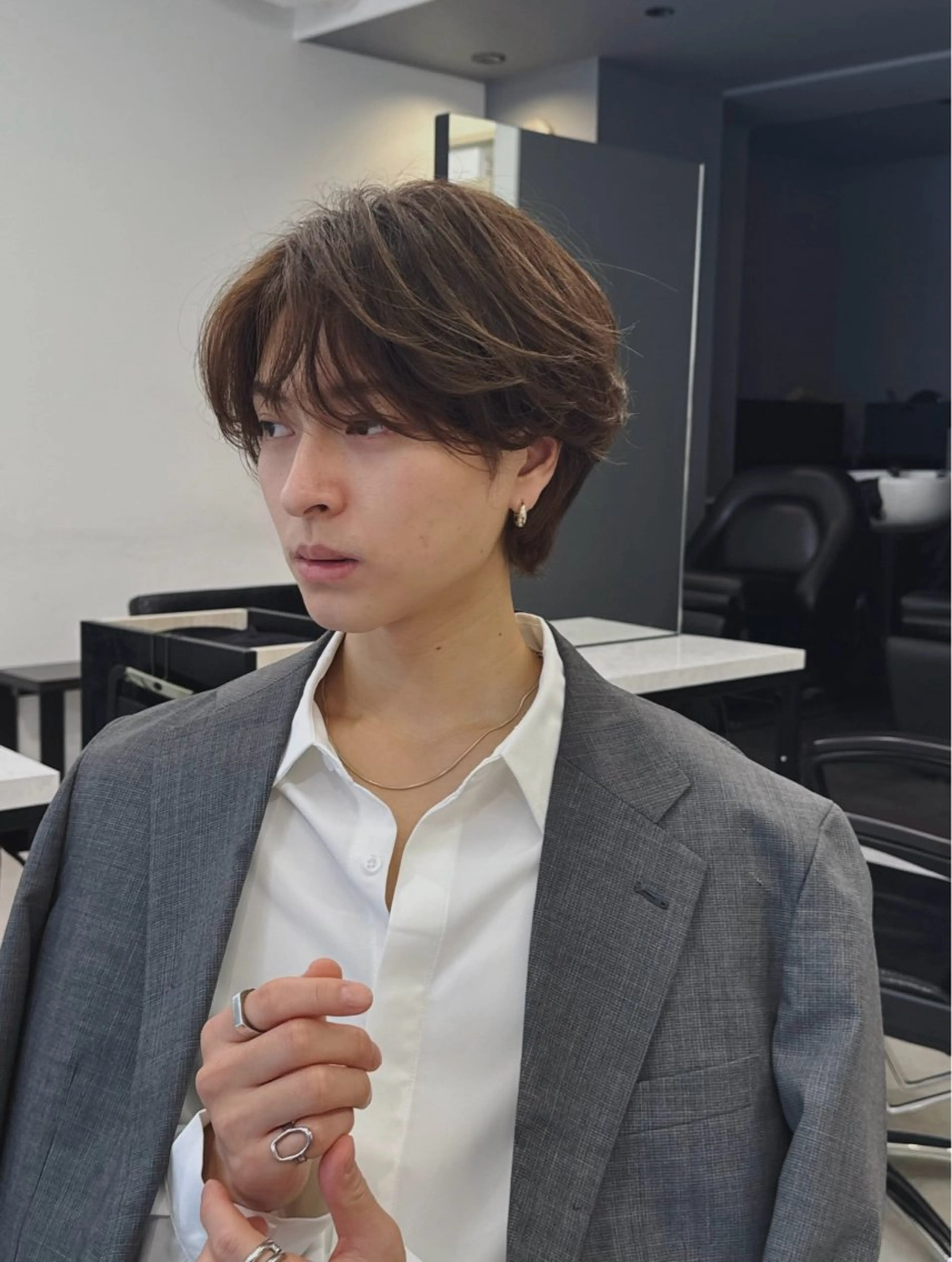 ミディアム 前田 翔哉のヘアスタイル