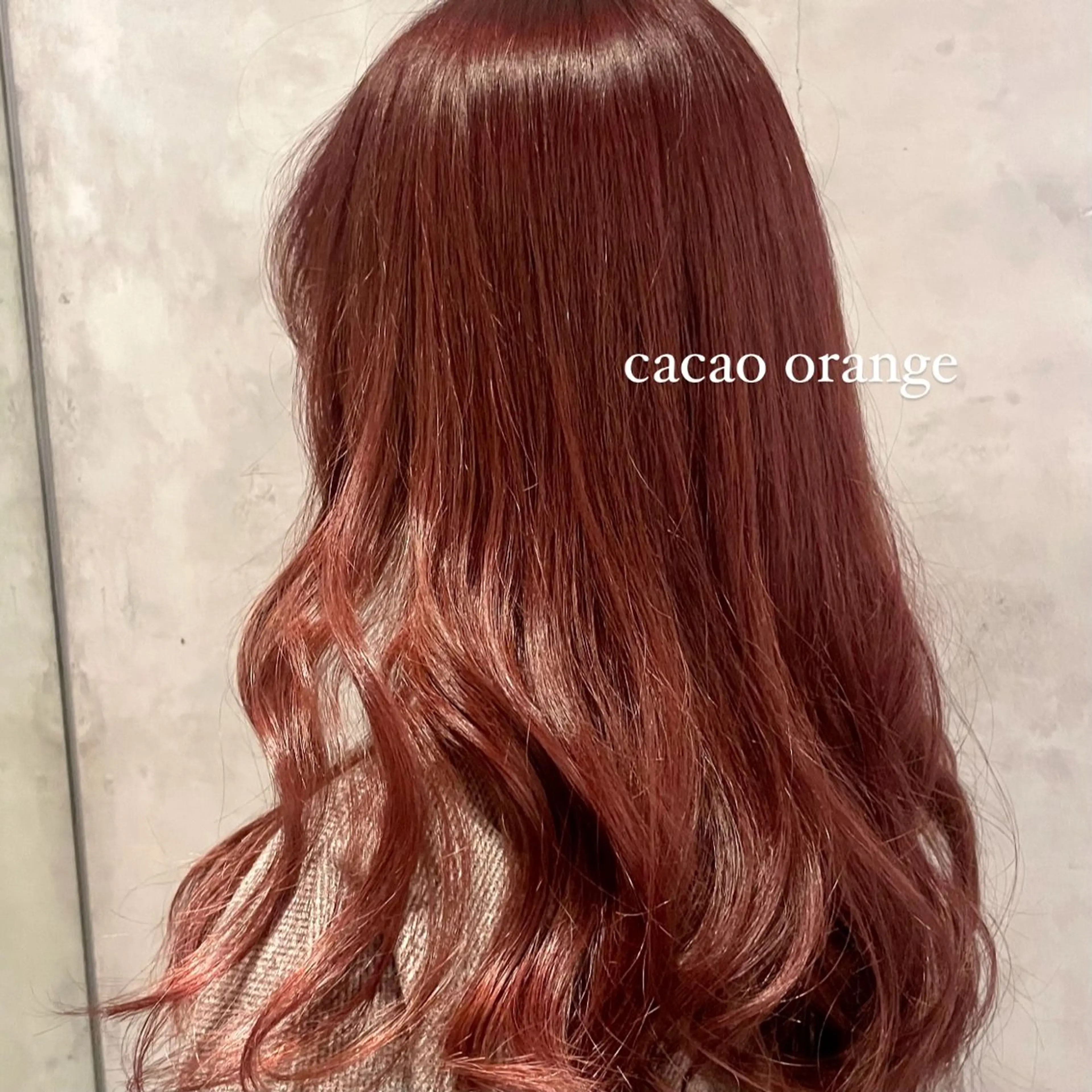 ミディアム カラー ヘアアレンジ ブリーチ ブリーチなしカラー オレンジ ボブ/レイヤー/ 艶髪/HANA💗のヘアスタイル