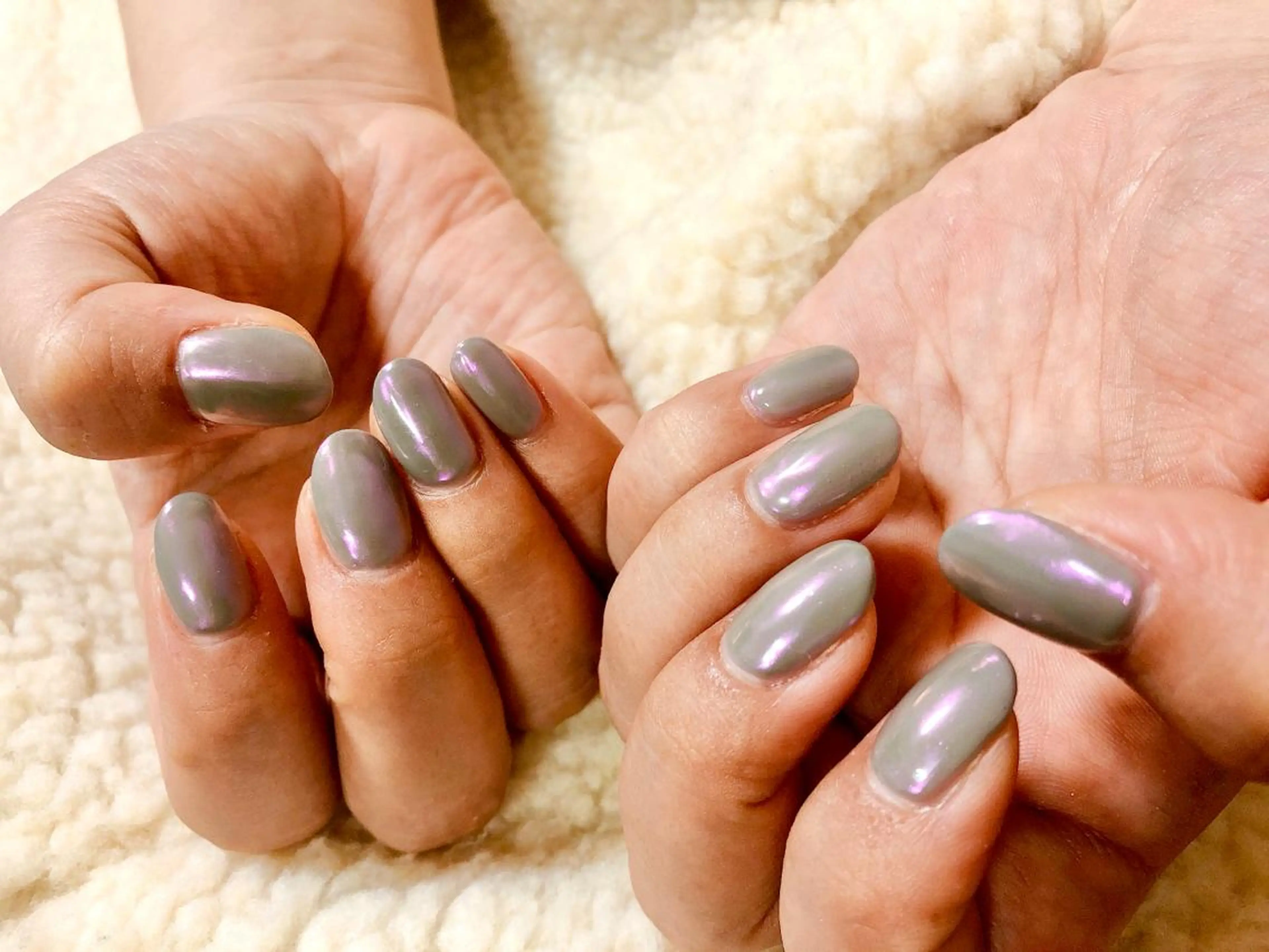 ネイル オーロラネイル ワンカラーネイル ハンドネイル Mogu nail 二子玉川のネイルデザイン