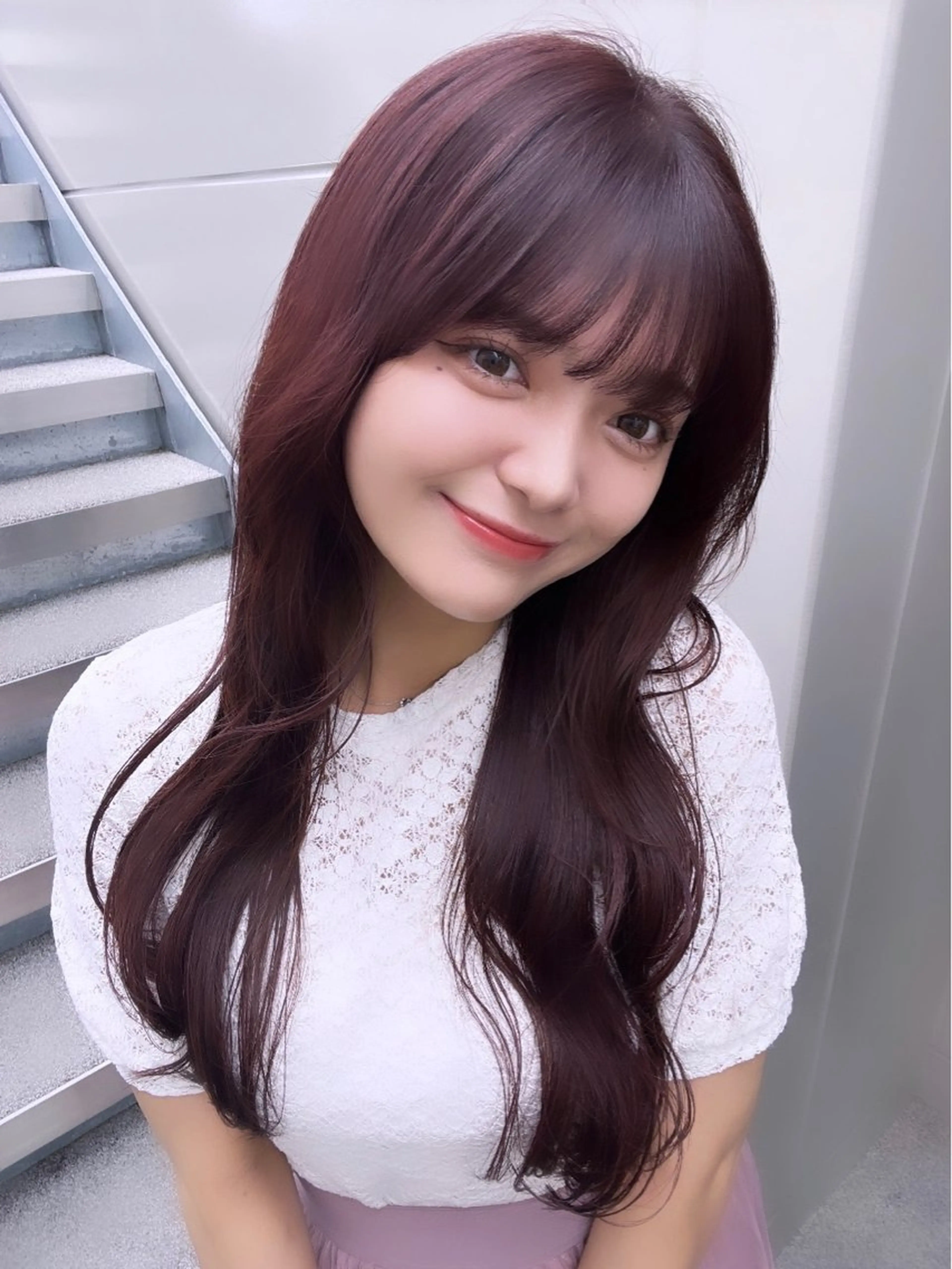 ロング カラー ヘアカラー トリートメント 若月 あやかのヘアスタイル