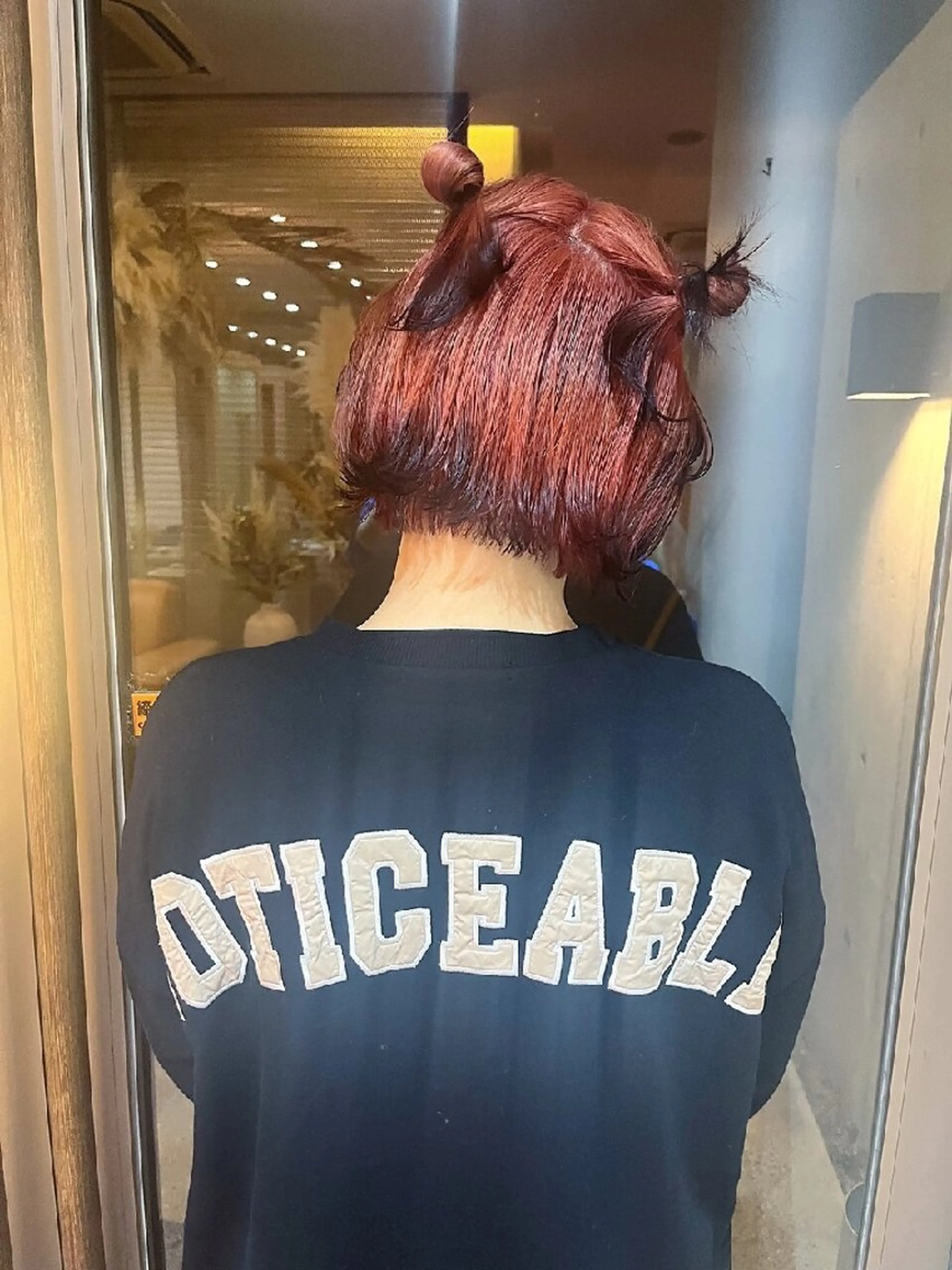 ショート カラー 黒髪 ブリーチ ピンクカラー ショートヘア HairSalon  Cloudのヘアスタイル