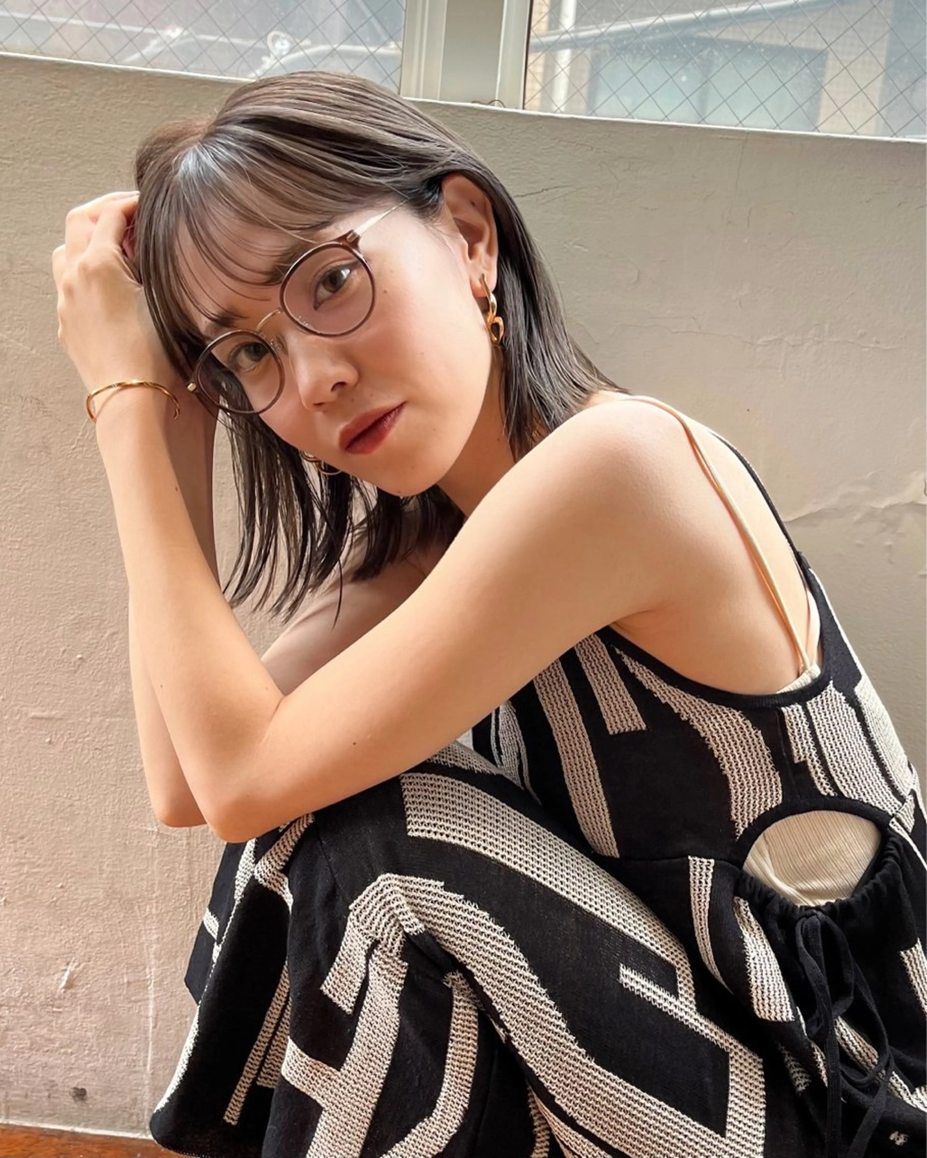 ミディアム カラー カット ヘアカラー トリートメント オリーブ/縮毛♡ Natsuno🩰のヘアスタイル